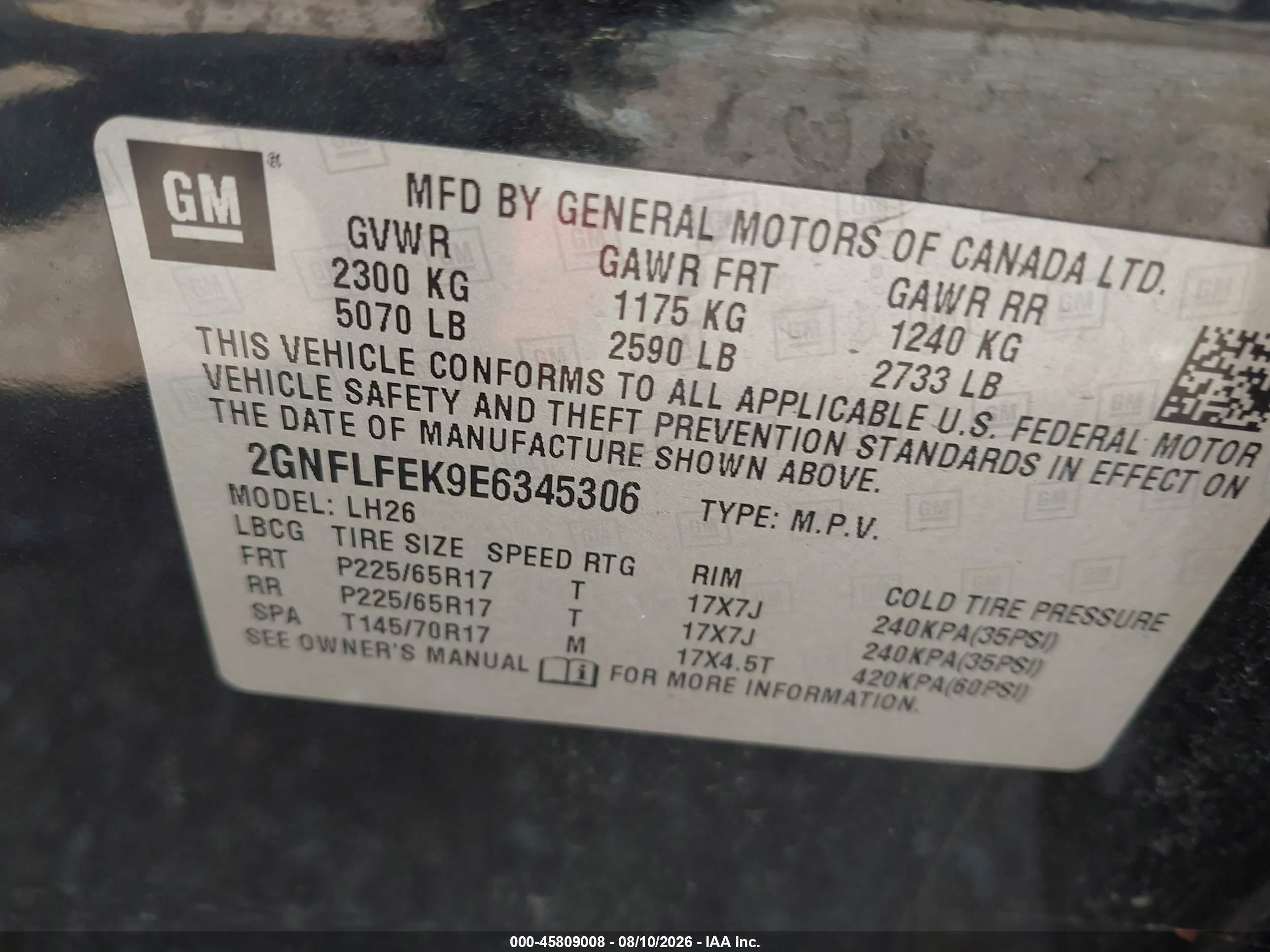 2014 Chevrolet Equinox Lt Black vin: 2GNFLFEK9E6345306