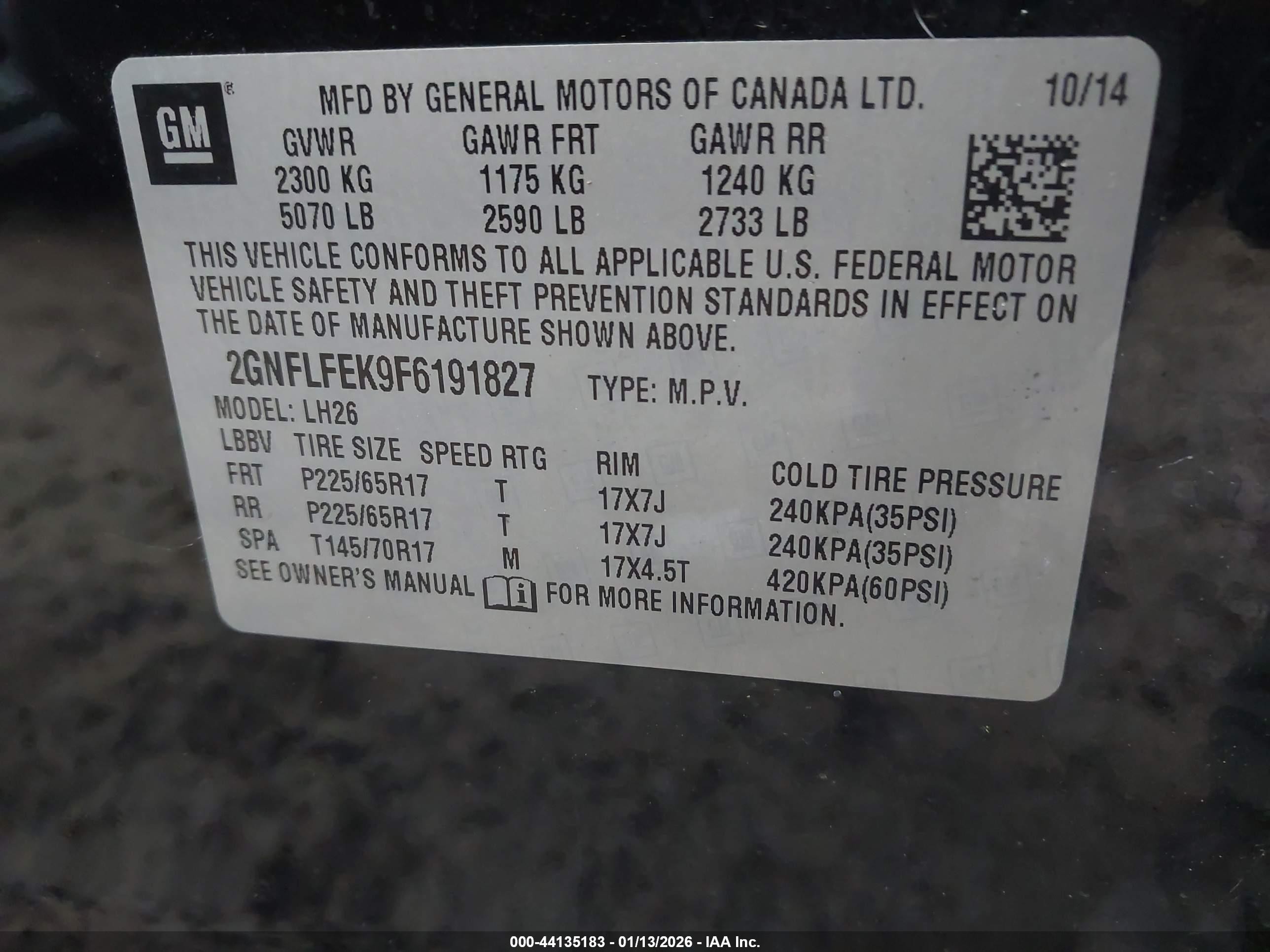 2015 Chevrolet Equinox 1lt Black vin: 2GNFLFEK9F6191827