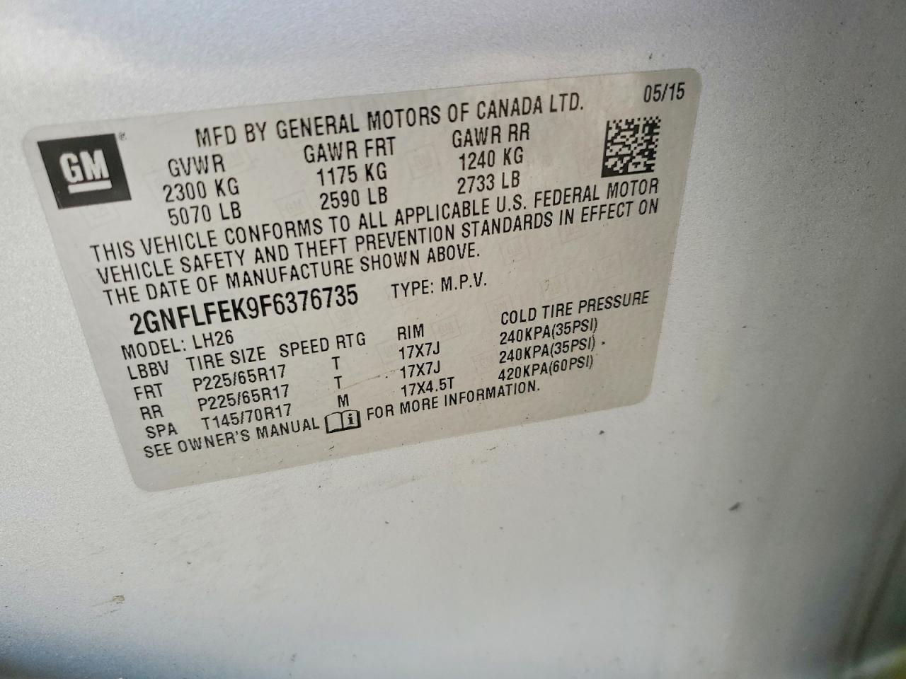 2015 Chevrolet Equinox Lt Silver vin: 2GNFLFEK9F6376735