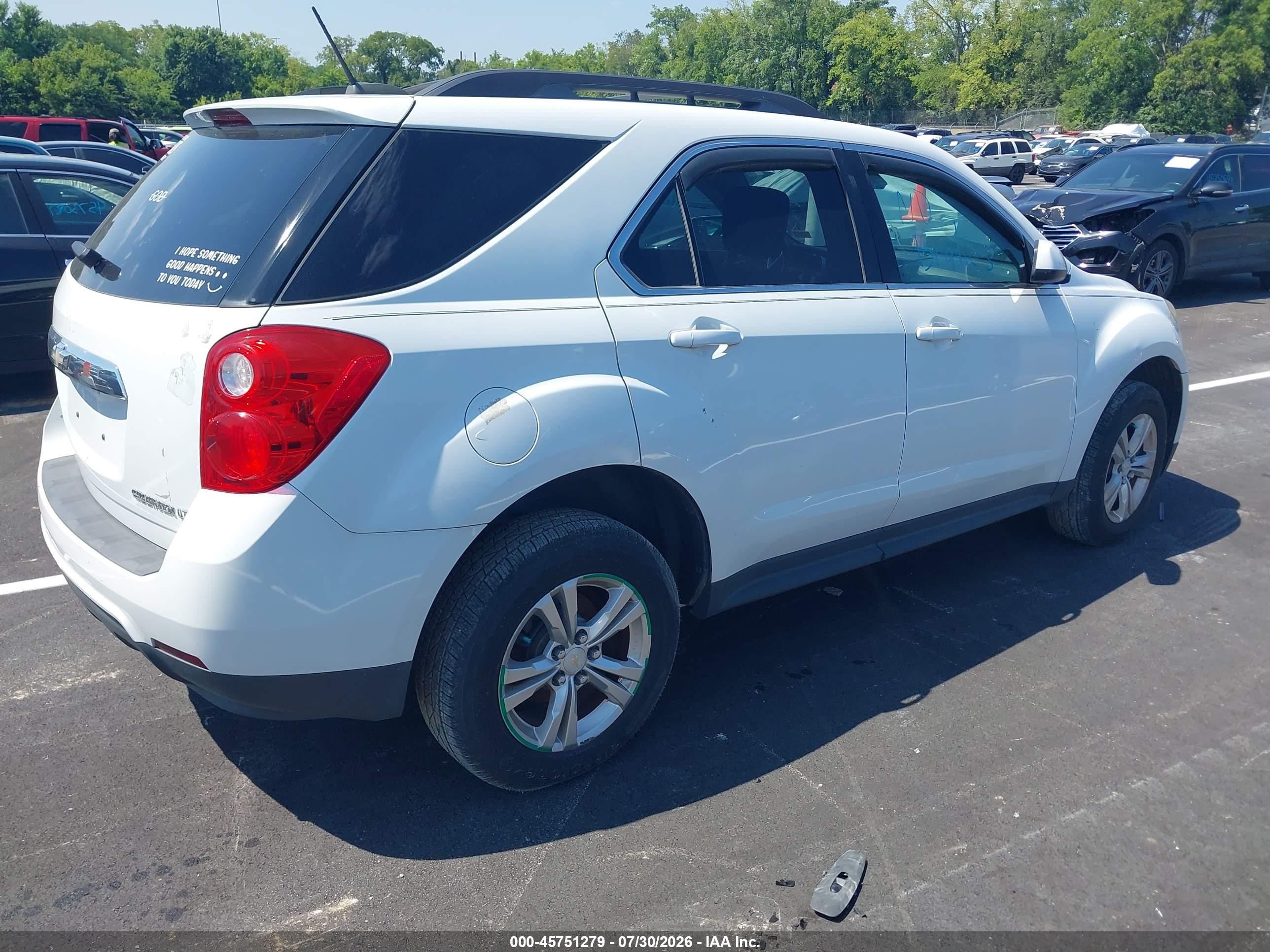 2015 Chevrolet Equinox 1lt White vin: 2GNFLFEKXF6321081