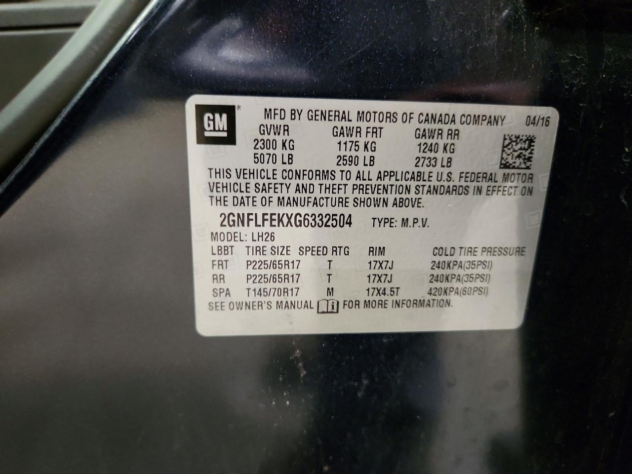 2016 Chevrolet Equinox Lt Blue vin: 2GNFLFEKXG6332504
