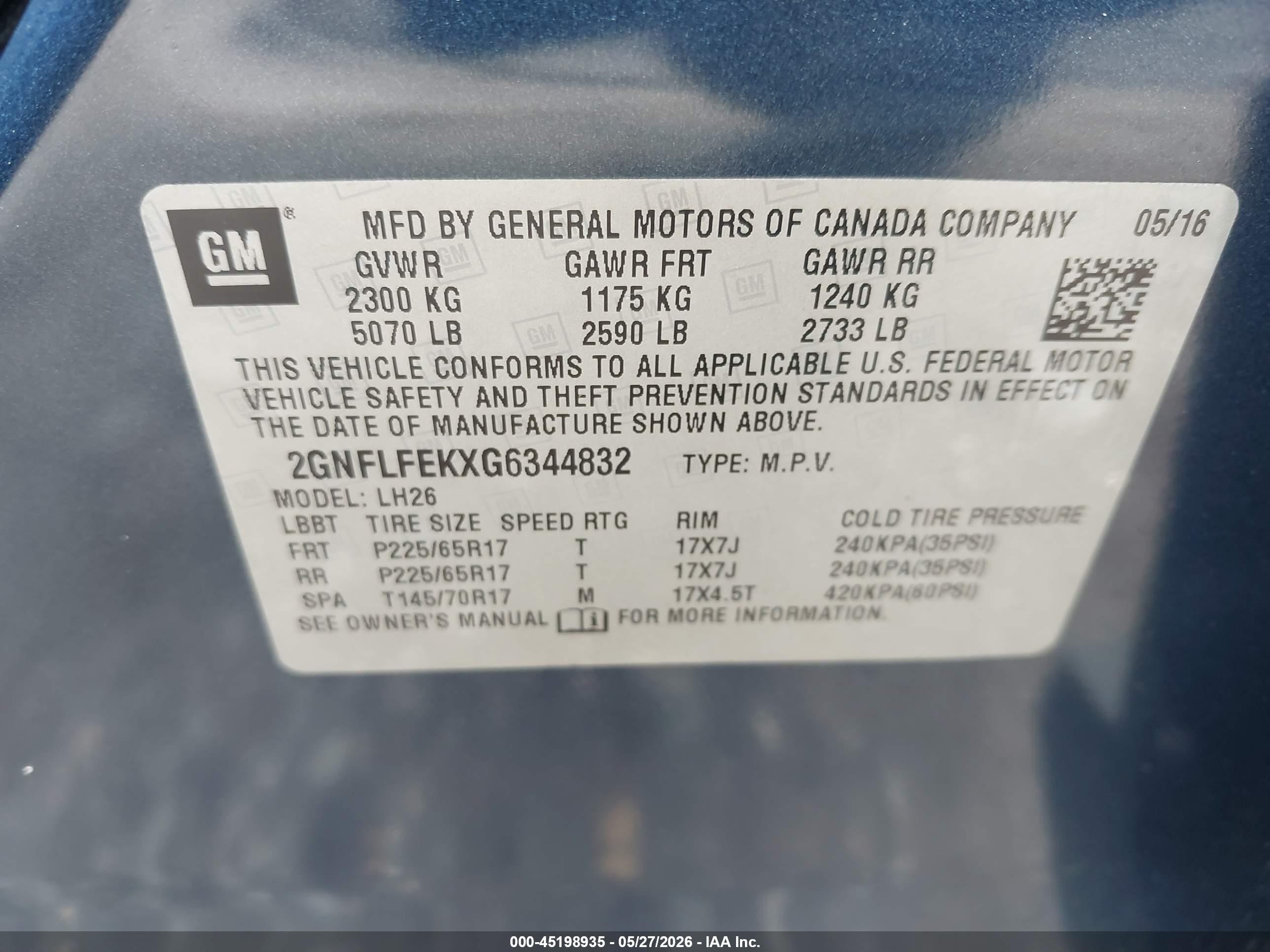 2016 Chevrolet Equinox Lt Синий vin: 2GNFLFEKXG6344832