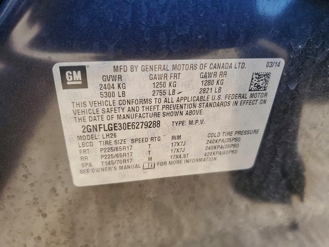2014 Chevrolet Equinox Lt Угольный vin: 2GNFLGE30E6279288
