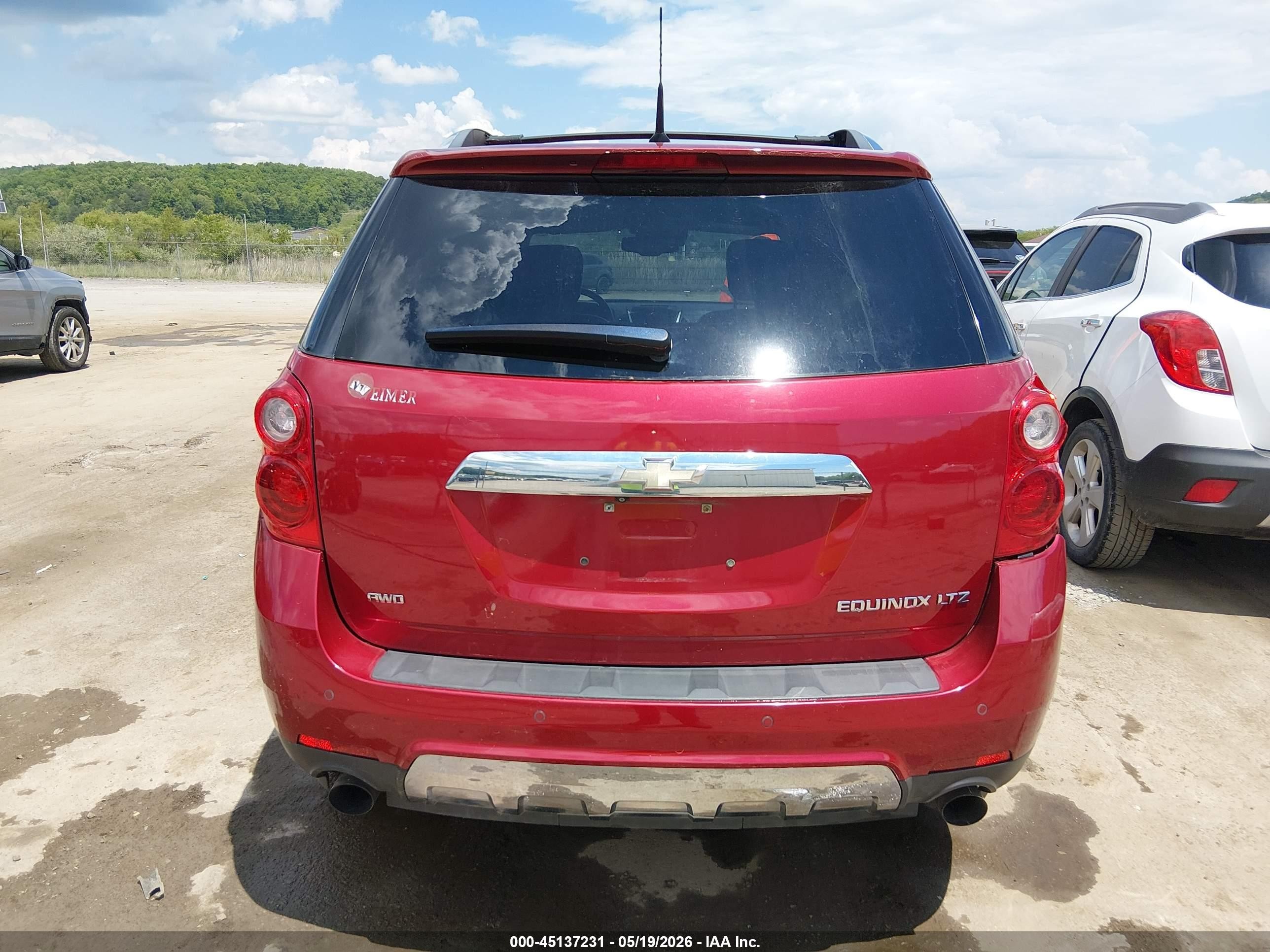 2013 Chevrolet Equinox Ltz Red vin: 2GNFLGE32D6149298