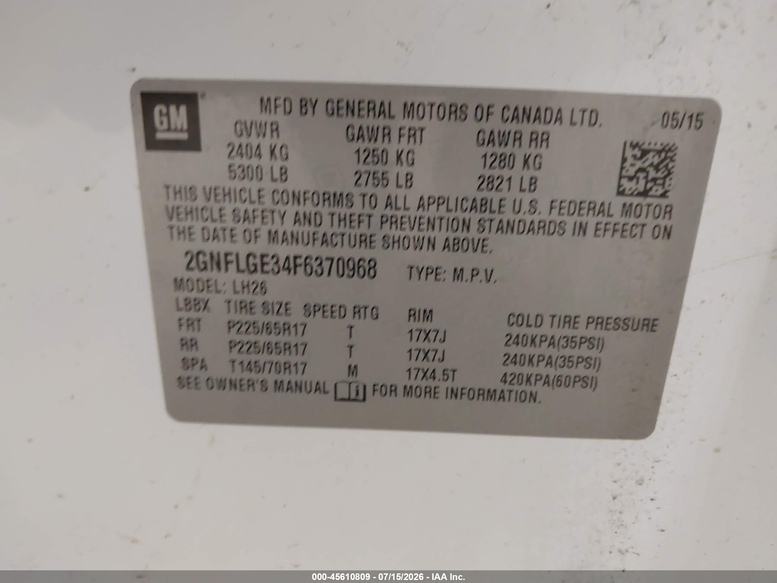 2015 Chevrolet Equinox Lt White vin: 2GNFLGE34F6370968