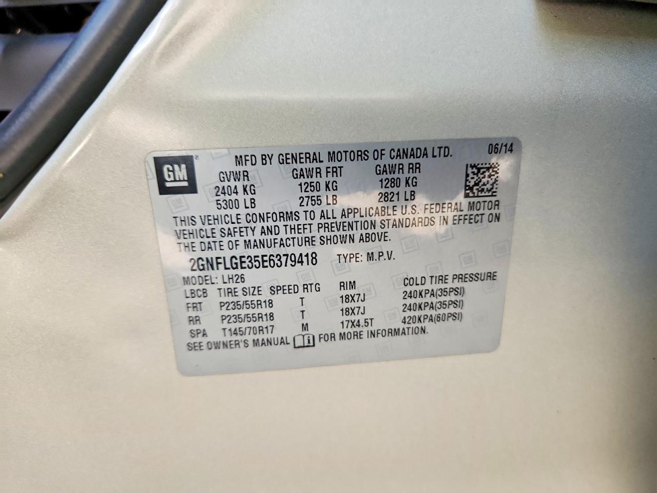 2014 Chevrolet Equinox Lt Beige vin: 2GNFLGE35E6379418