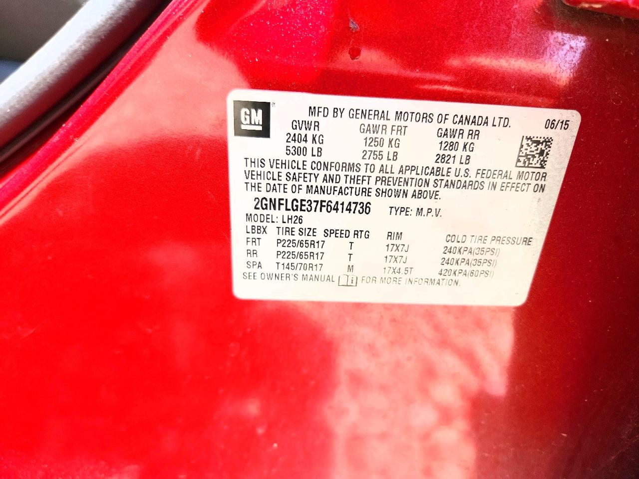 2015 Chevrolet Equinox Lt Красный vin: 2GNFLGE37F6414736