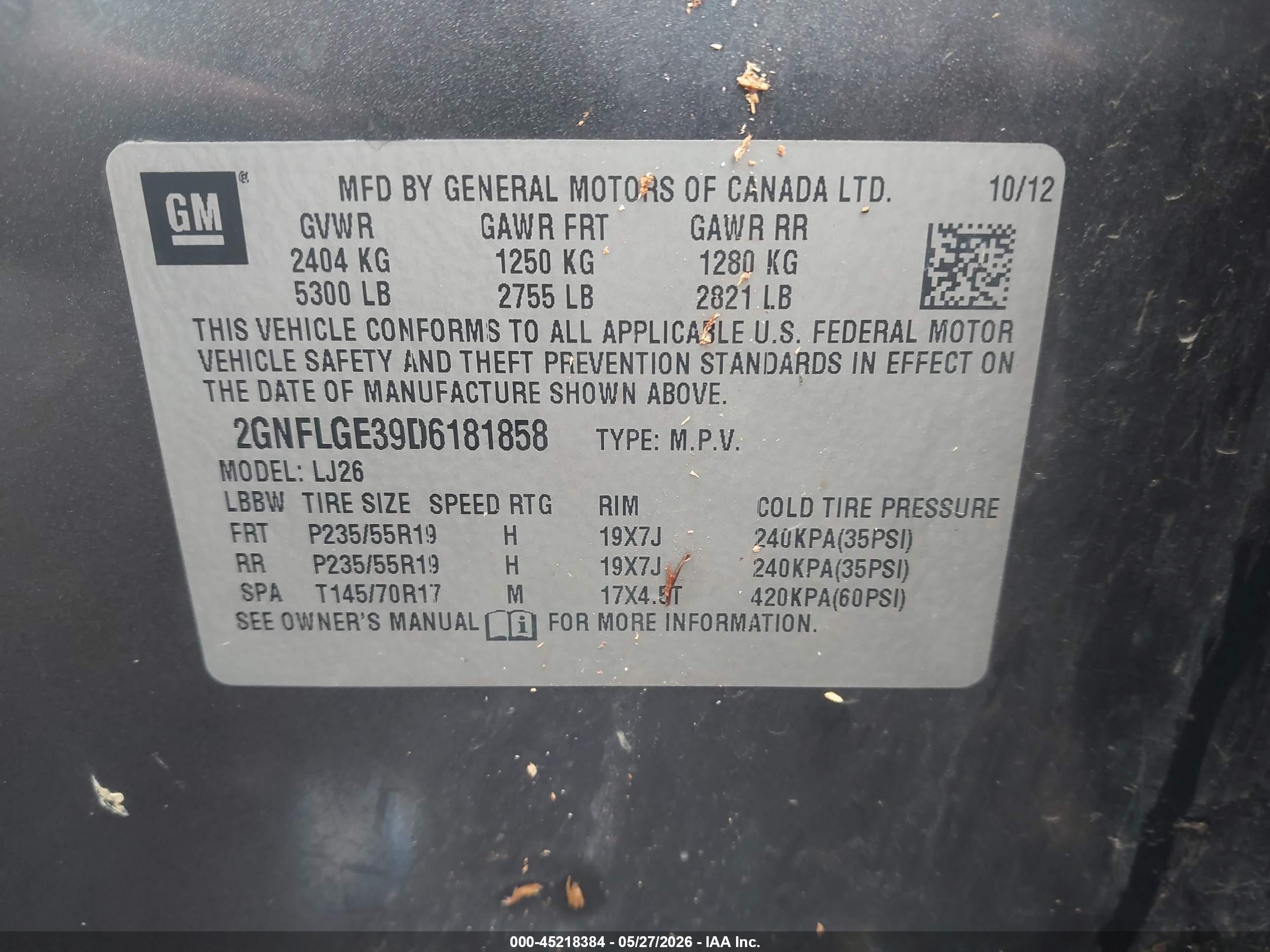 2013 Chevrolet Equinox Ltz Black vin: 2GNFLGE39D6181858