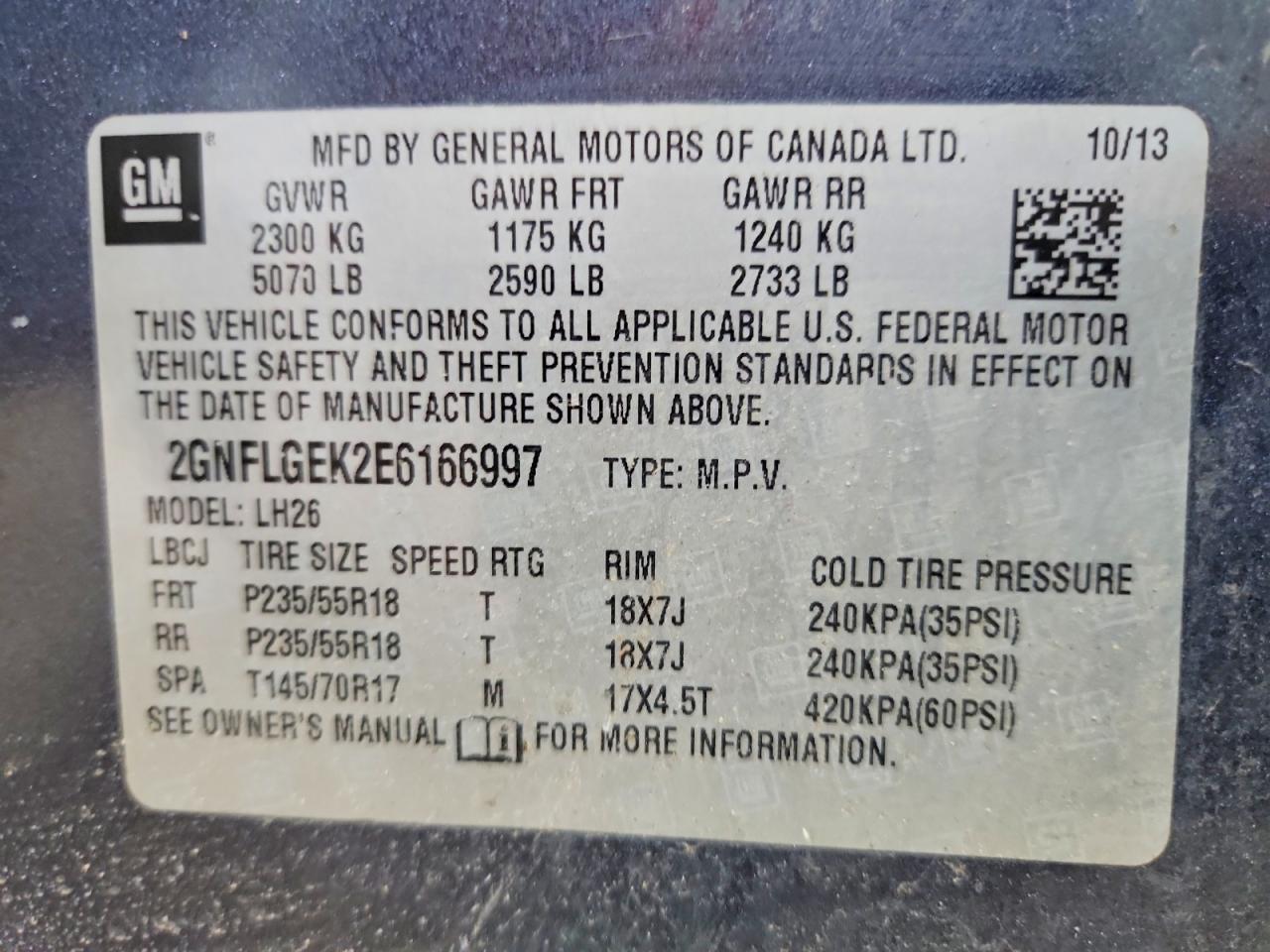 2014 Chevrolet Equinox Lt Blue vin: 2GNFLGEK2E6166997