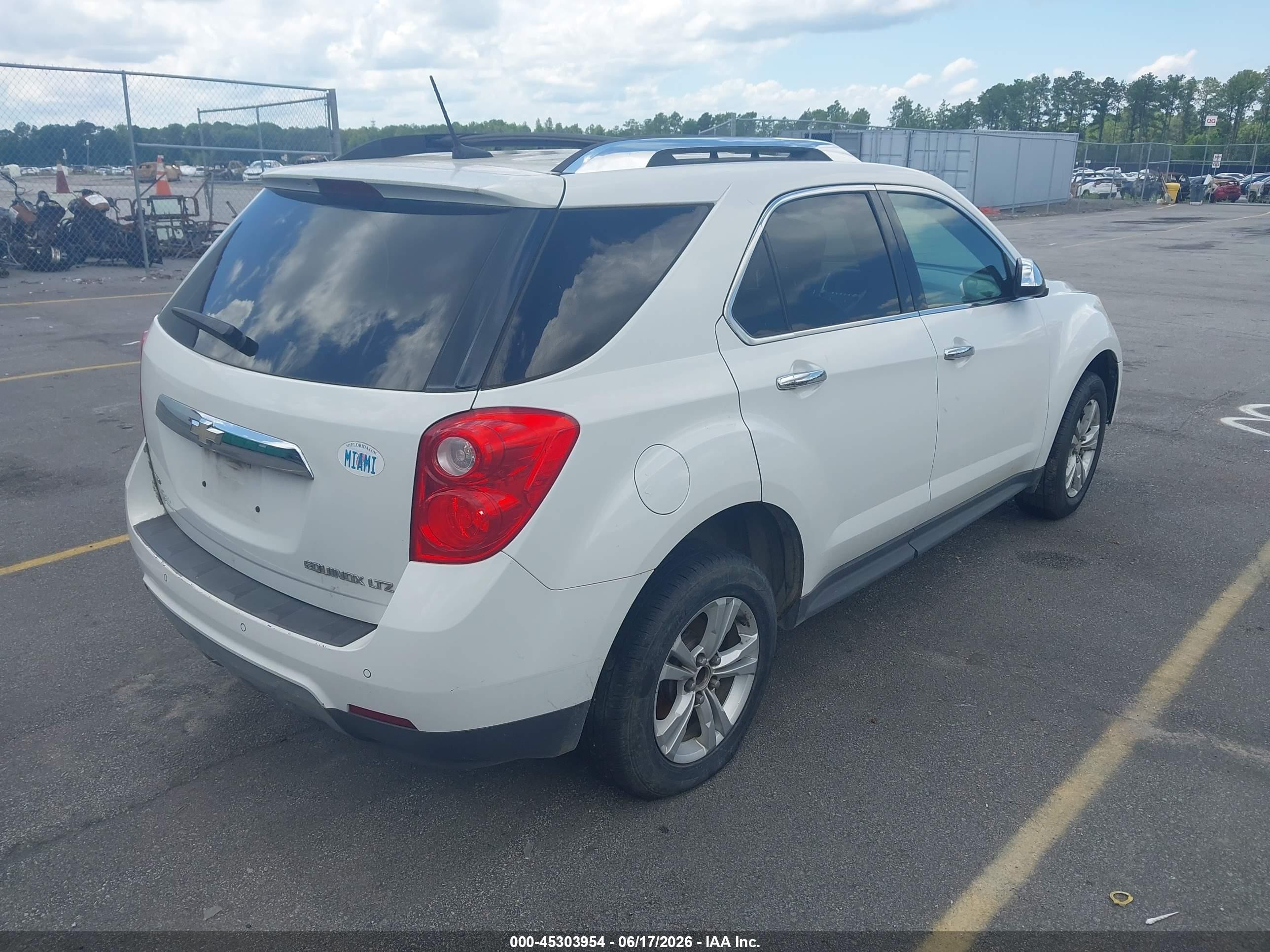 2013 Chevrolet Equinox Ltz White vin: 2GNFLGEK4D6341703