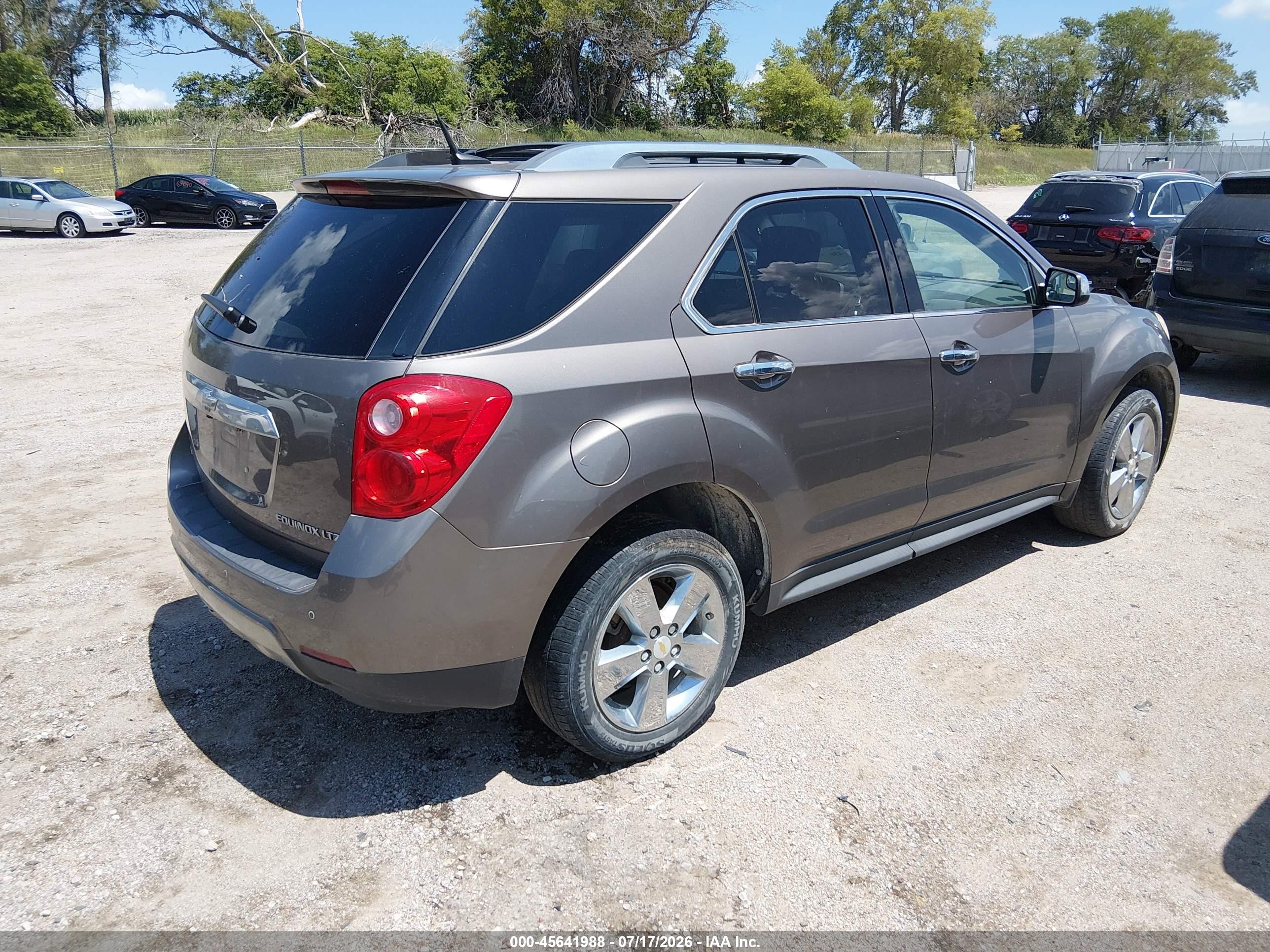 2012 Chevrolet Equinox Ltz Brown vin: 2GNFLGEK5C6313987