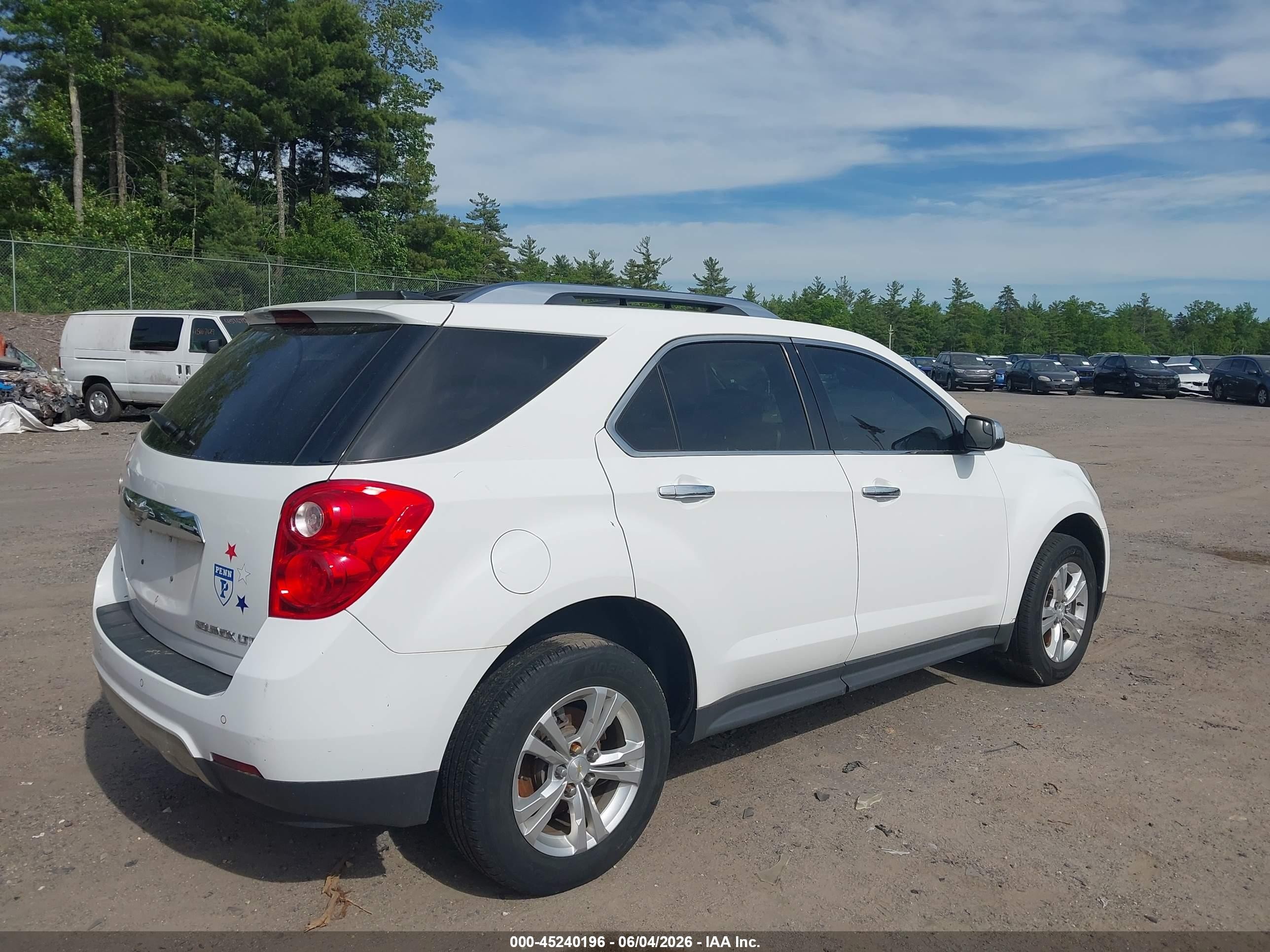 2013 Chevrolet Equinox Ltz White vin: 2GNFLGEK5D6402489