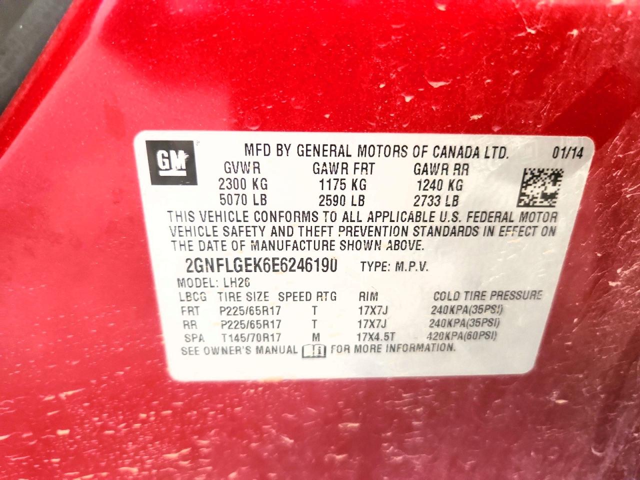 2014 Chevrolet Equinox Lt Maroon vin: 2GNFLGEK6E6246190