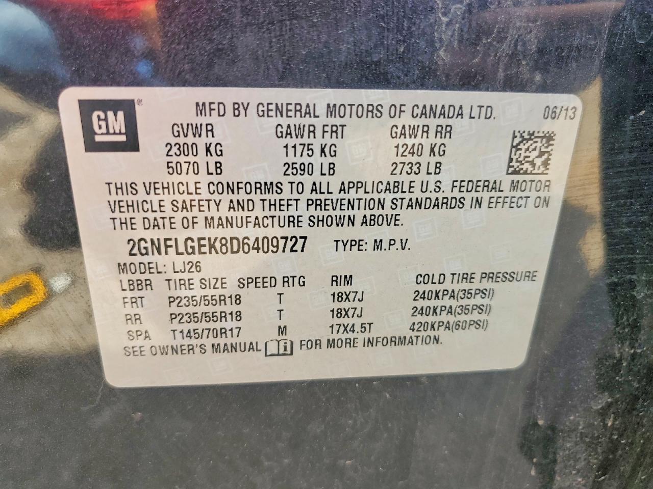 2013 Chevrolet Equinox Ltz Black vin: 2GNFLGEK8D6409727