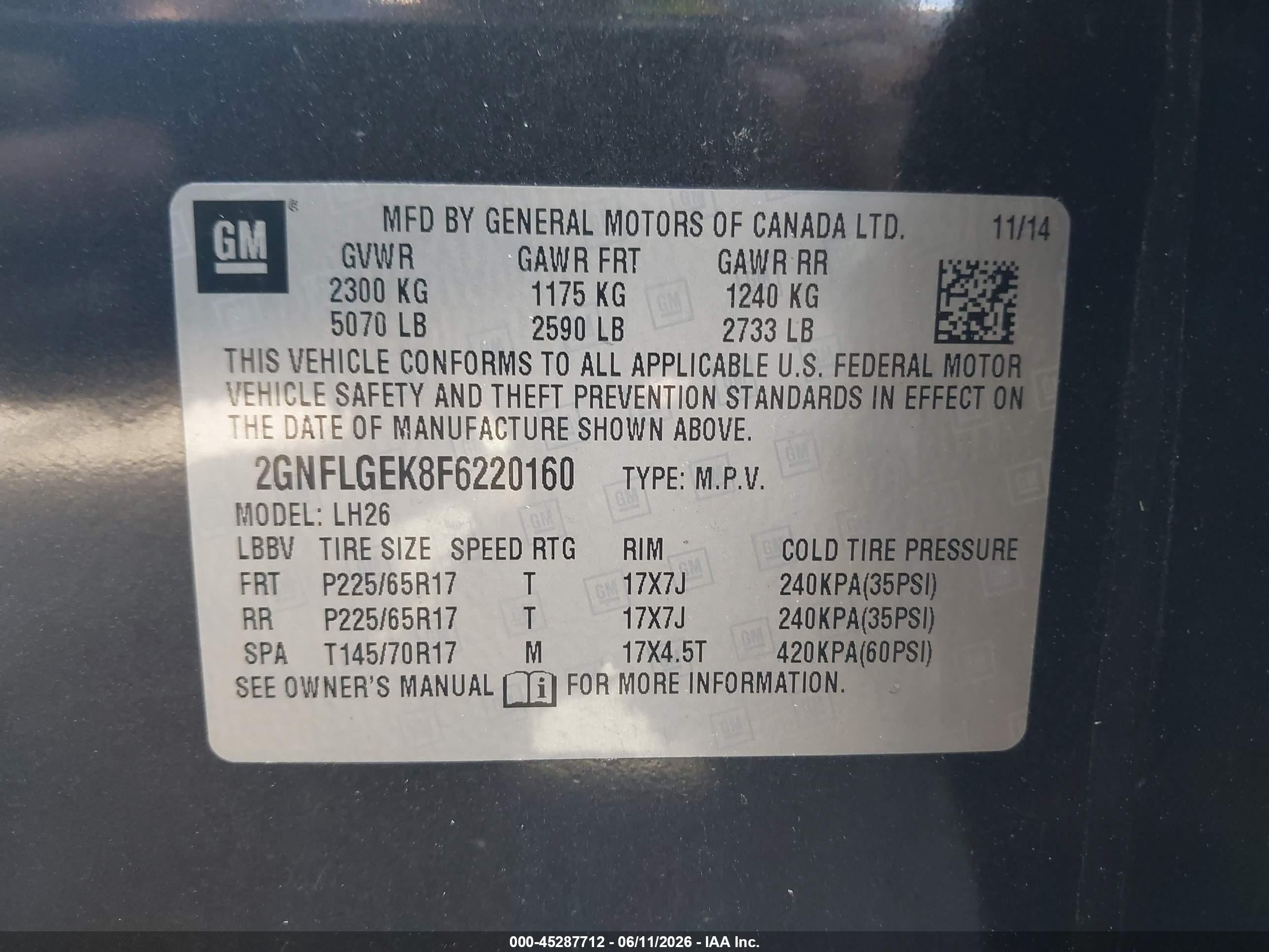 2015 Chevrolet Equinox 2lt Черный vin: 2GNFLGEK8F6220160