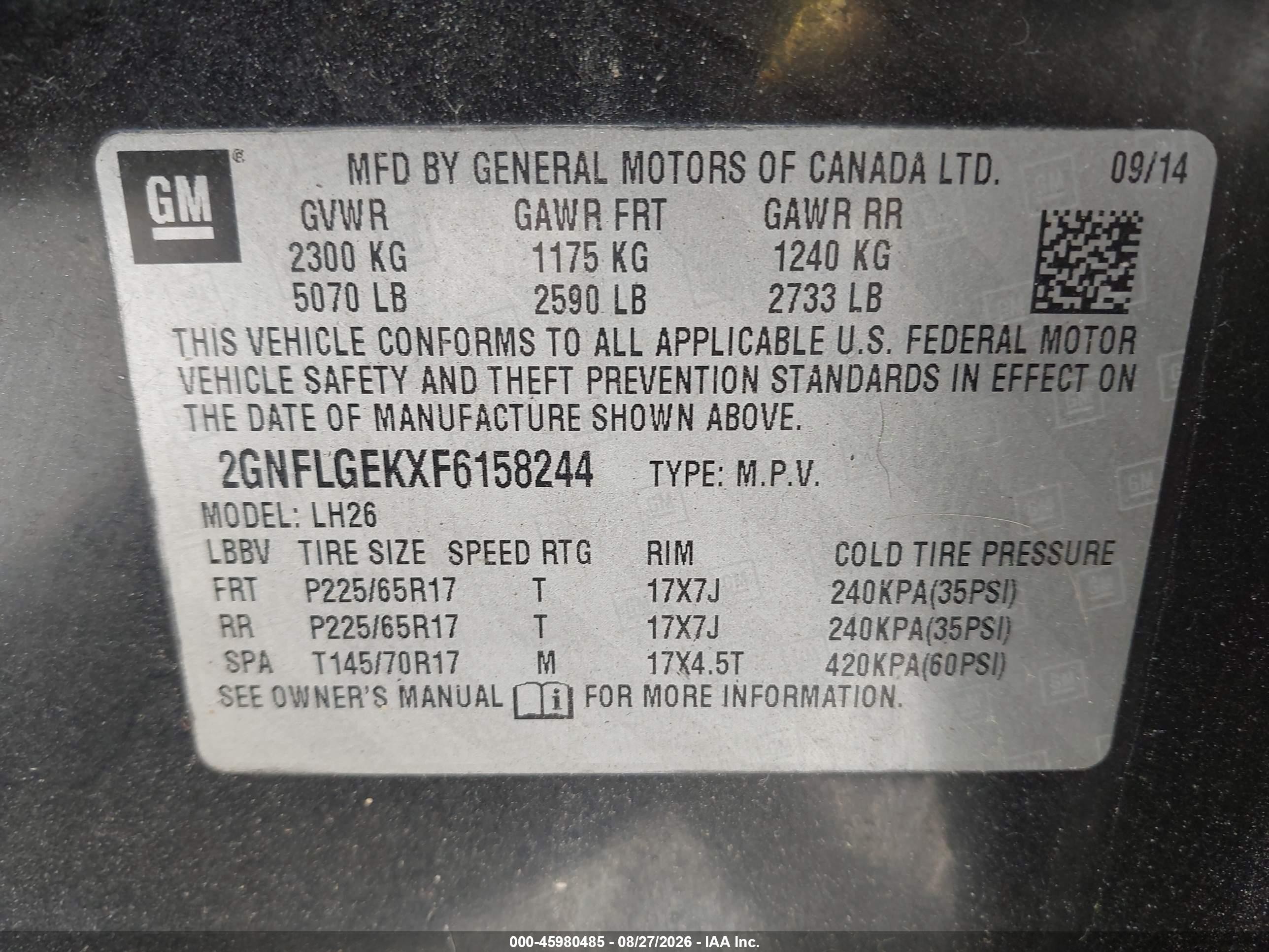 2015 Chevrolet Equinox 2lt Black vin: 2GNFLGEKXF6158244