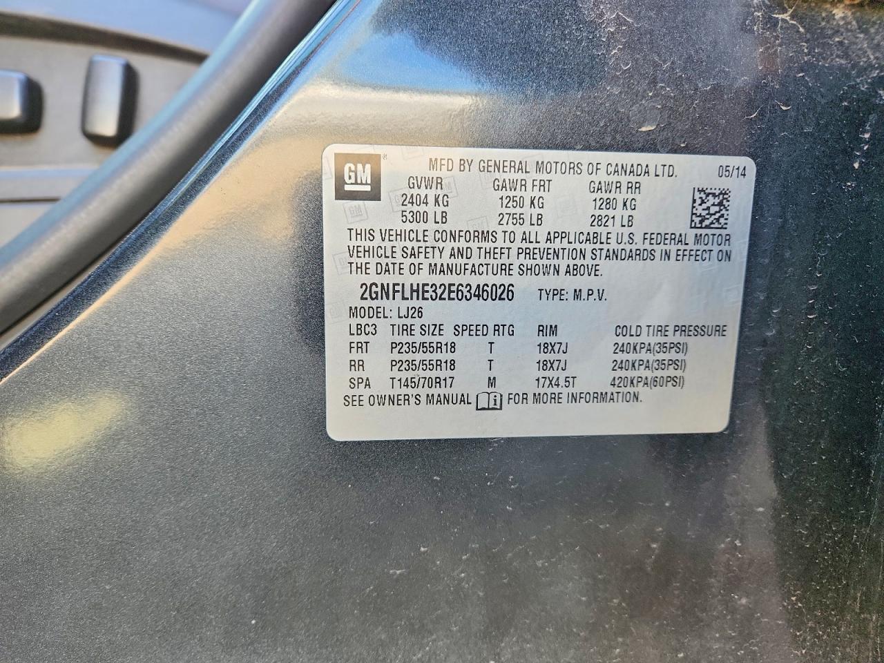 2014 Chevrolet Equinox Ltz Gray vin: 2GNFLHE32E6346026