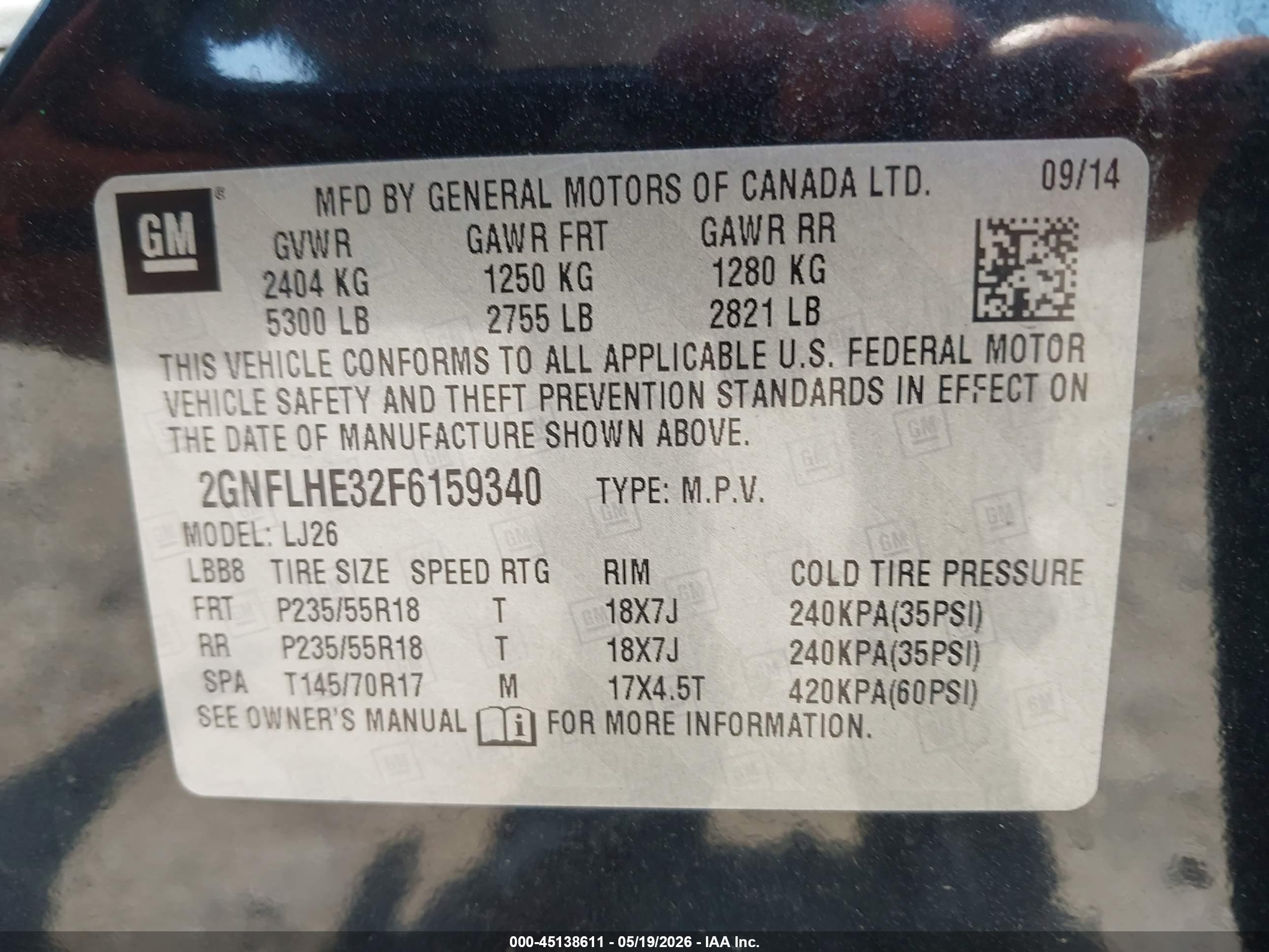 2015 Chevrolet Equinox Ltz Black vin: 2GNFLHE32F6159340