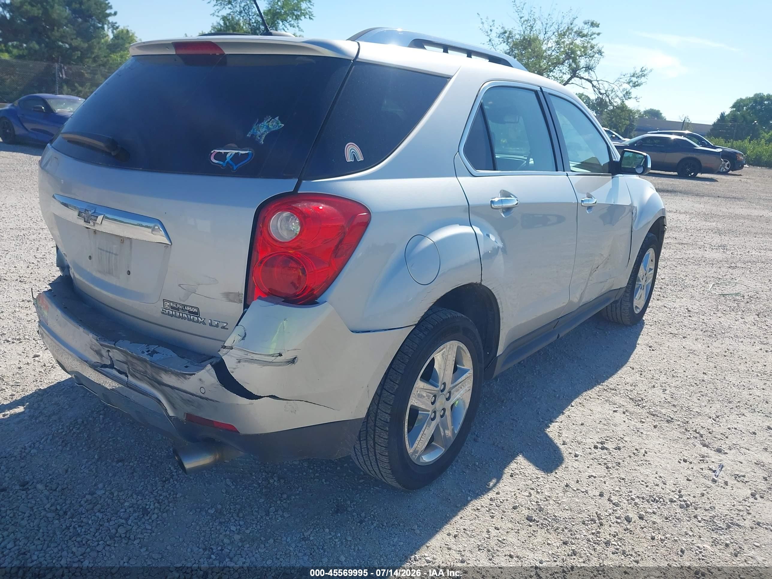 2015 Chevrolet Equinox Ltz Silver vin: 2GNFLHE33F6300352