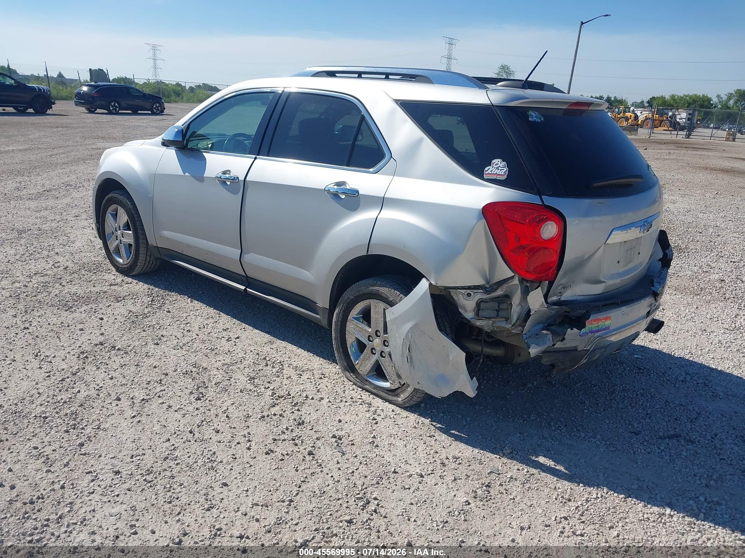 2015 Chevrolet Equinox Ltz Silver vin: 2GNFLHE33F6300352