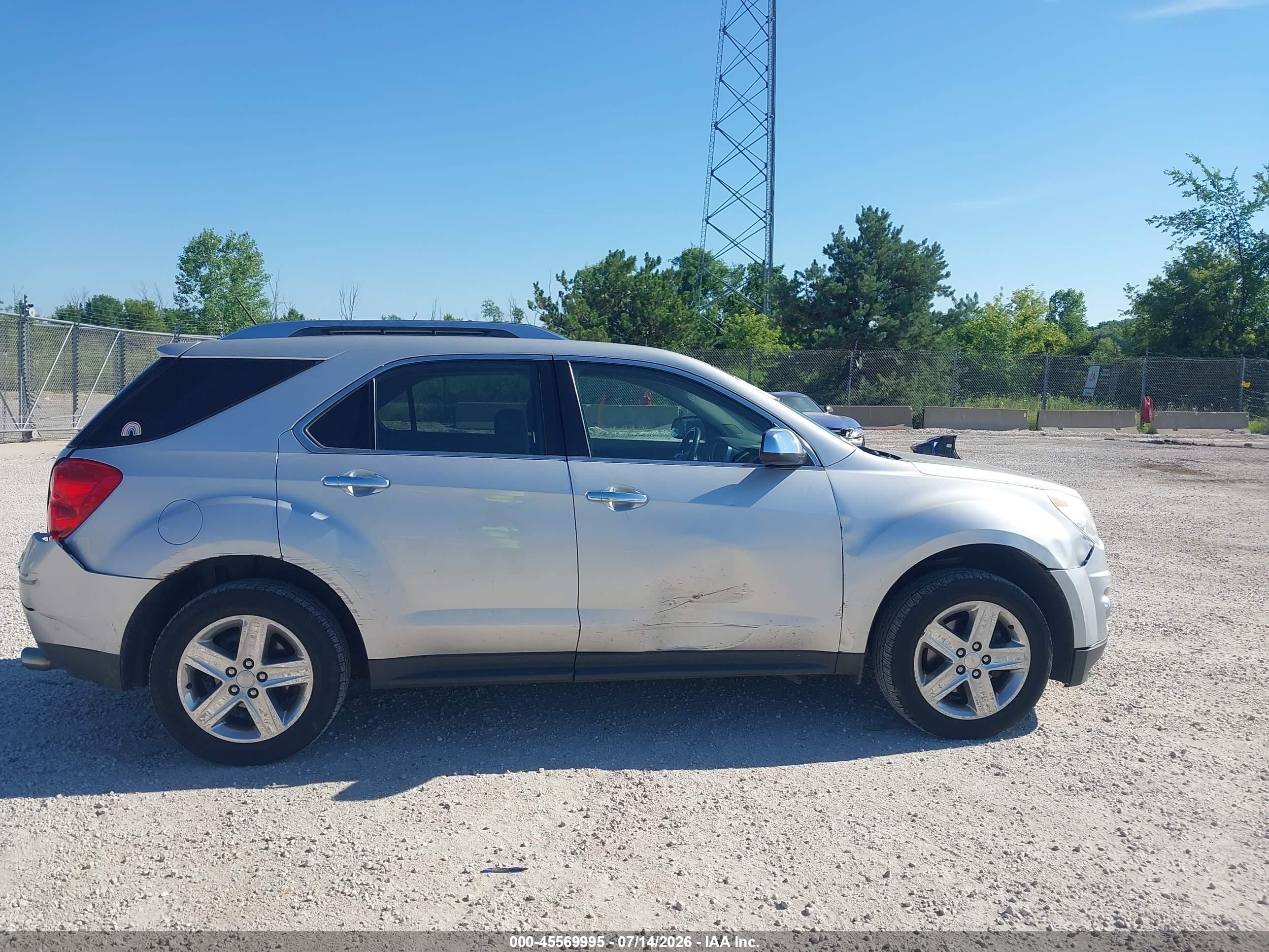 2015 Chevrolet Equinox Ltz Silver vin: 2GNFLHE33F6300352