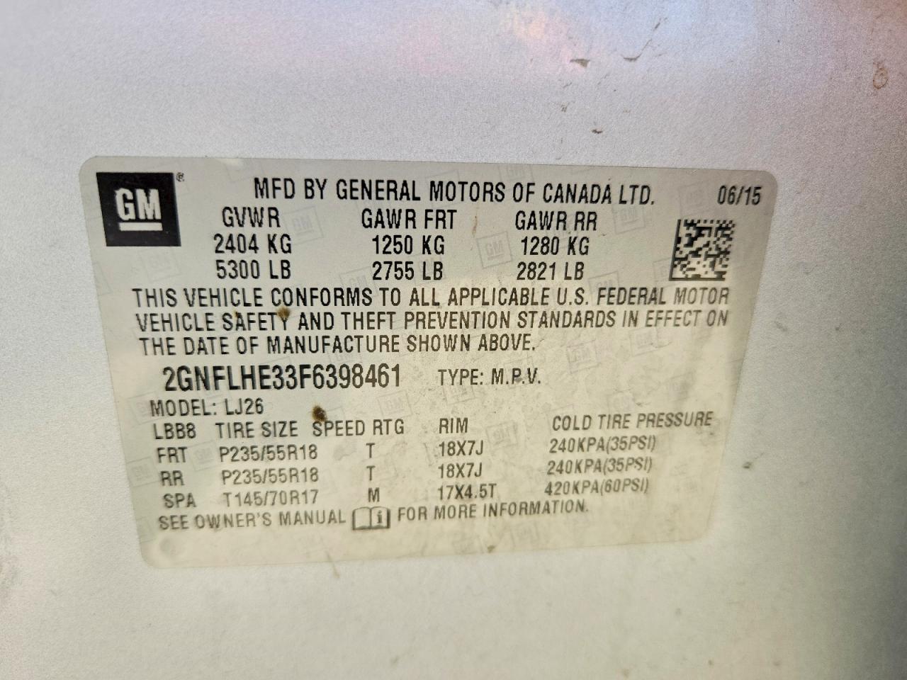 2015 Chevrolet Equinox Silver vin: 2GNFLHE33F6398461