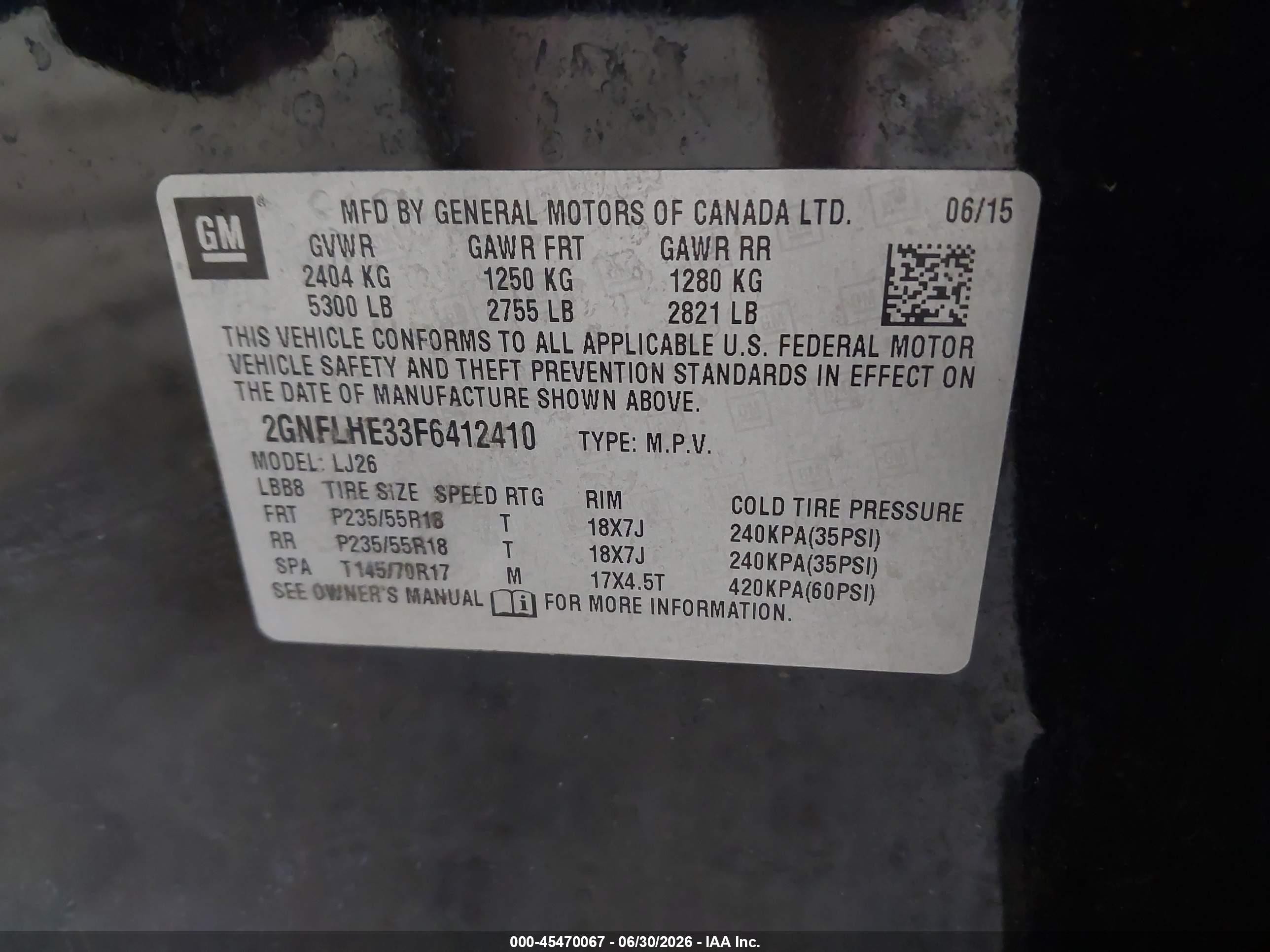 2015 Chevrolet Equinox Ltz Black vin: 2GNFLHE33F6412410