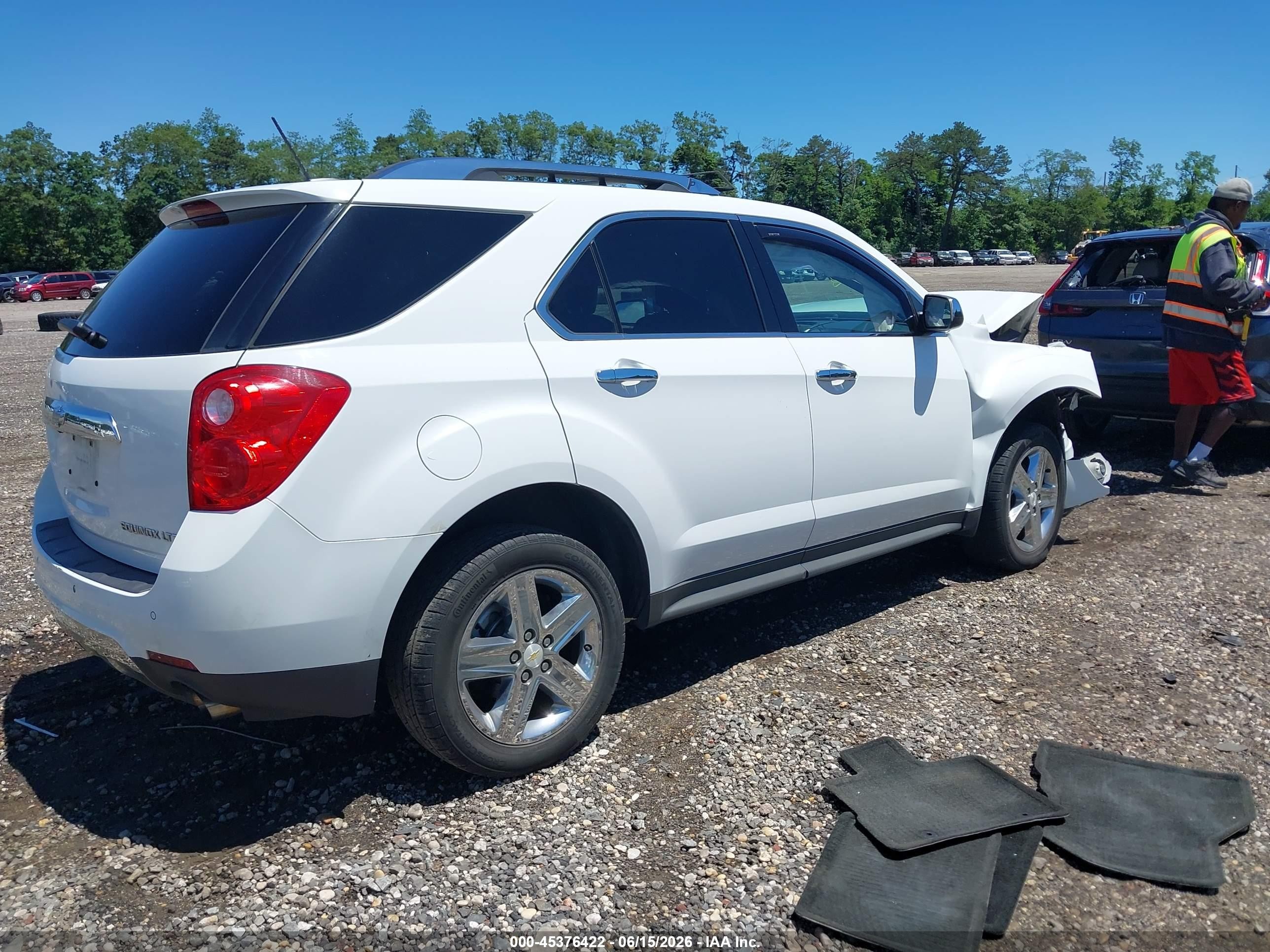 2015 Chevrolet Equinox Ltz White vin: 2GNFLHE39F6295741