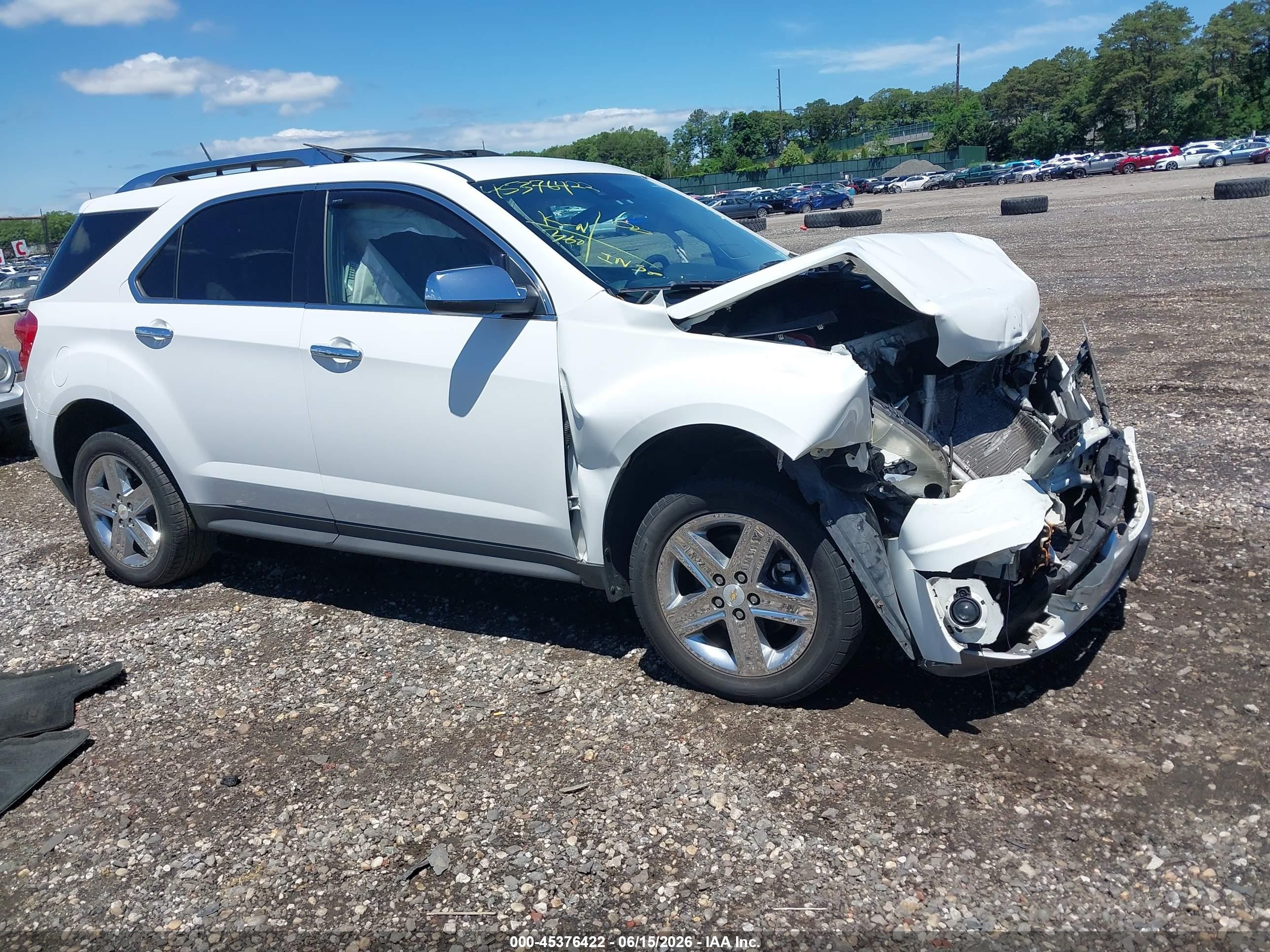 2015 Chevrolet Equinox Ltz White vin: 2GNFLHE39F6295741