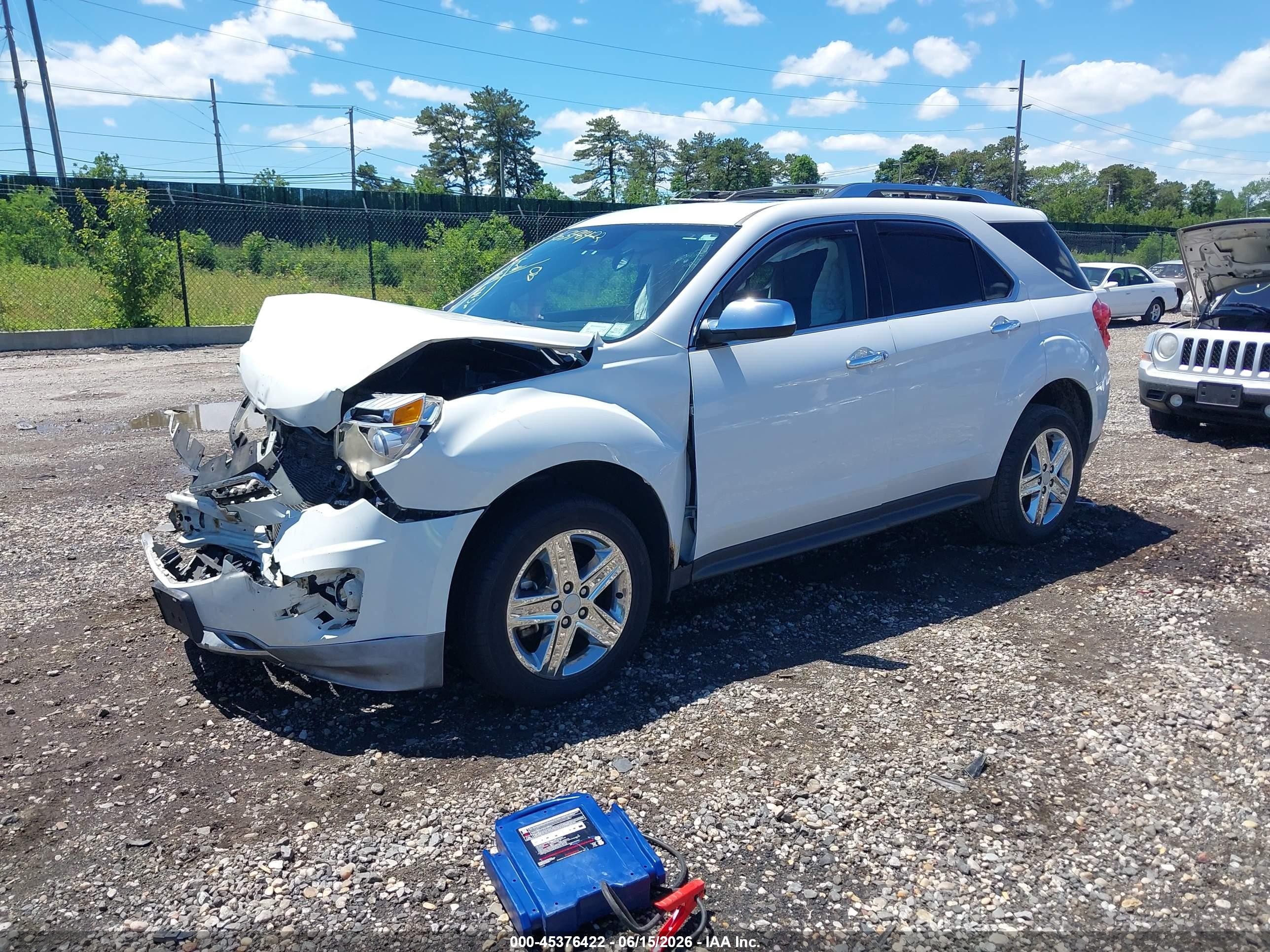 2015 Chevrolet Equinox Ltz White vin: 2GNFLHE39F6295741