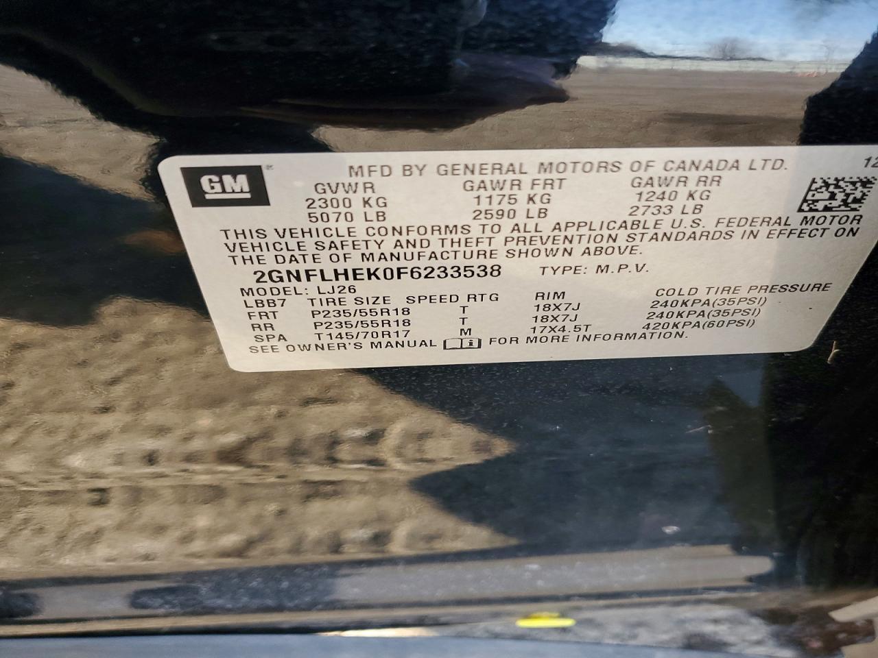 2015 Chevrolet Equinox Ltz Black vin: 2GNFLHEK0F6233538
