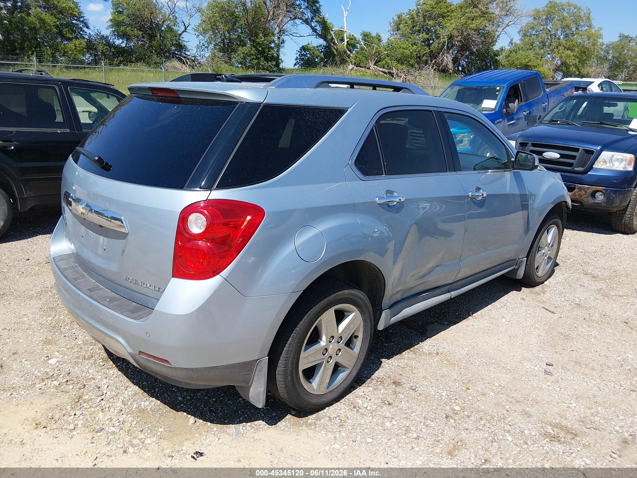 2014 Chevrolet Equinox Ltz Light Blue vin: 2GNFLHEK5E6205779