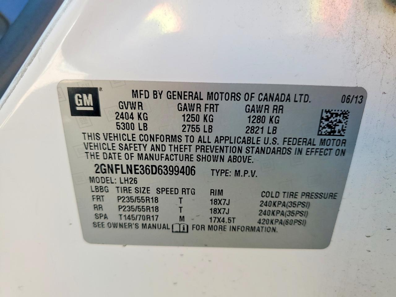 2013 Chevrolet Equinox Lt White vin: 2GNFLNE36D6399406