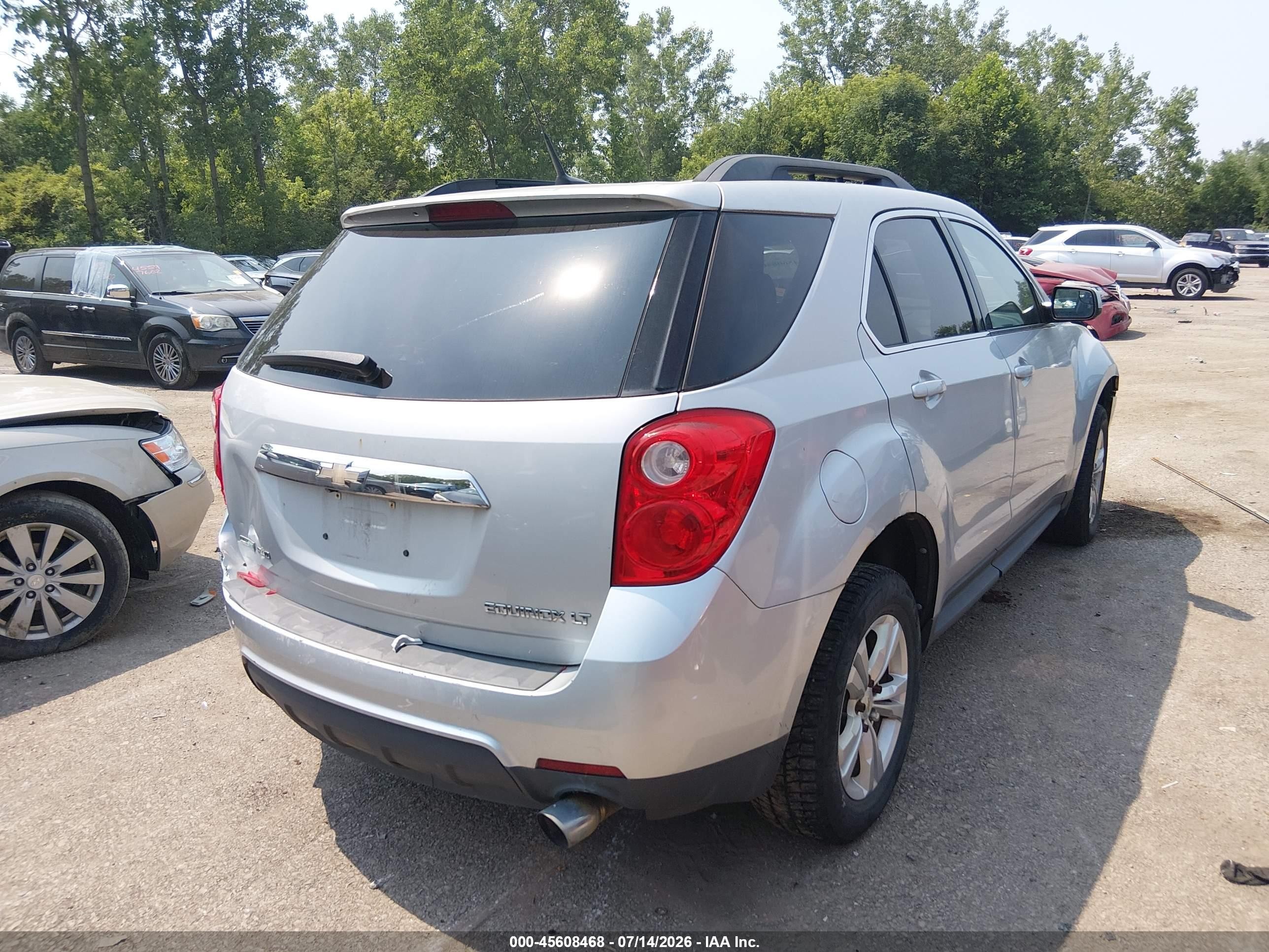 2012 Chevrolet Equinox Lt W/2lt Silver vin: 2GNFLNE50C6160689