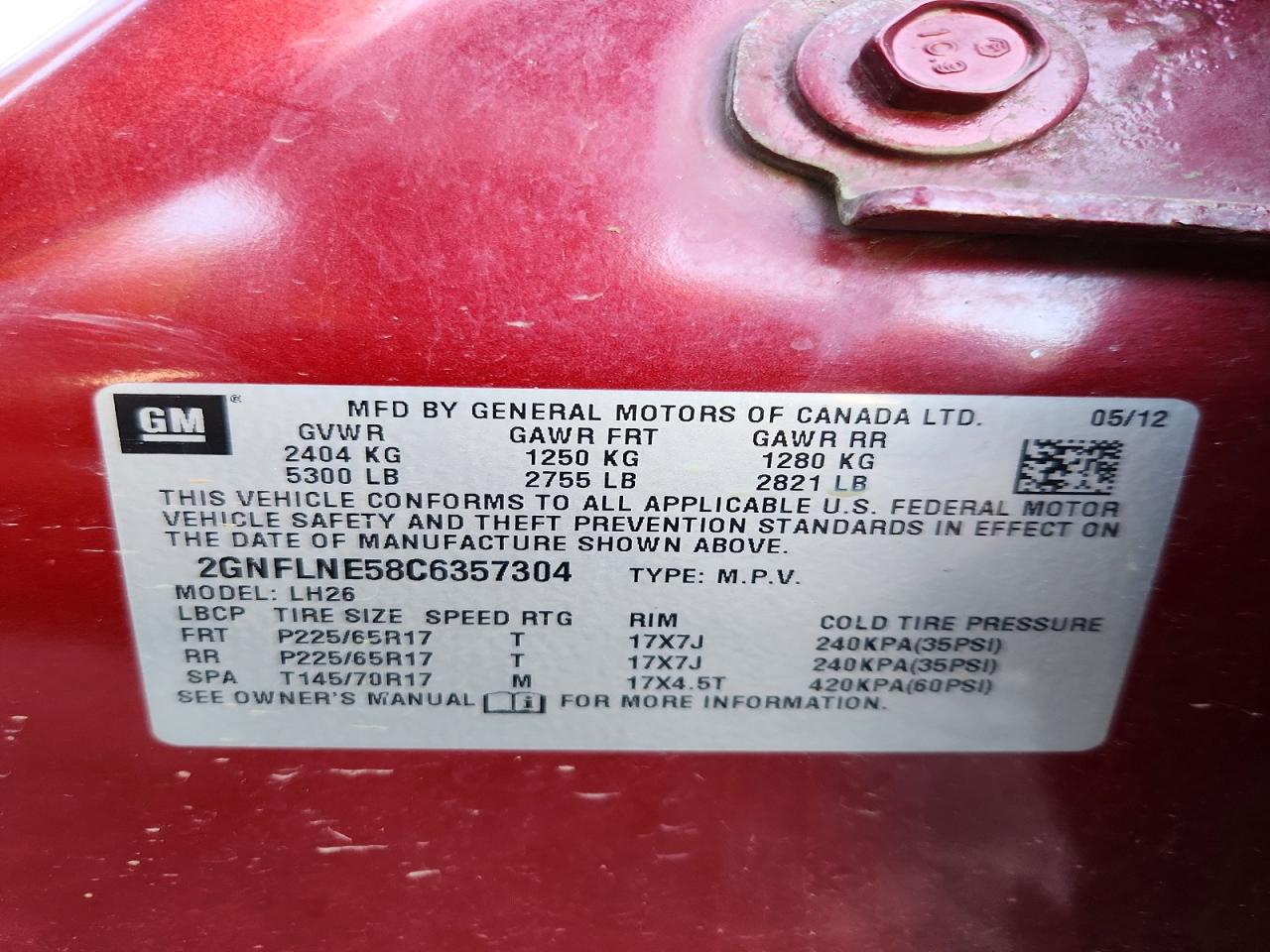 2012 Chevrolet Equinox Lt Бордовый vin: 2GNFLNE58C6357304