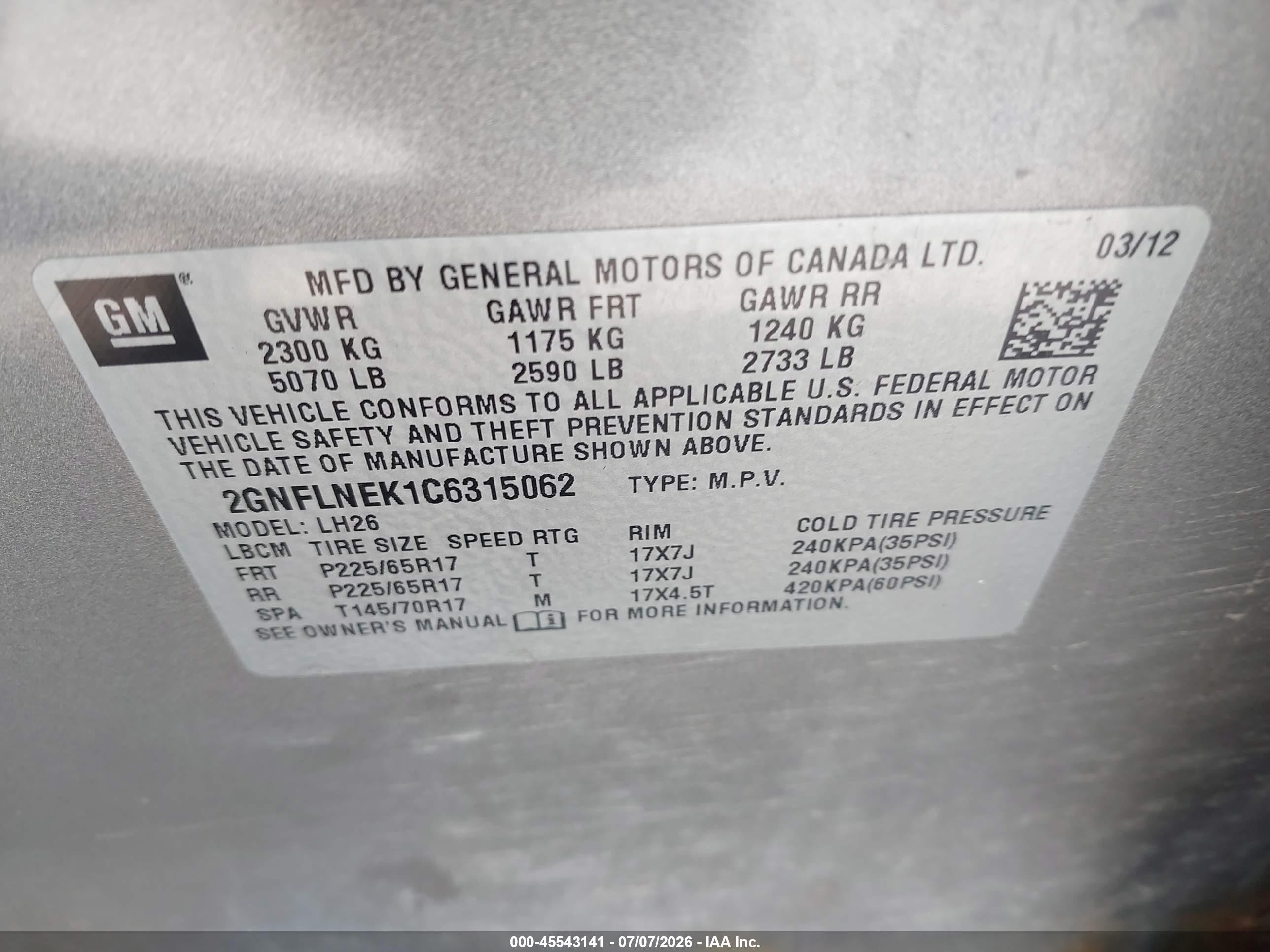 2012 Chevrolet Equinox 2lt Tan vin: 2GNFLNEK1C6315062