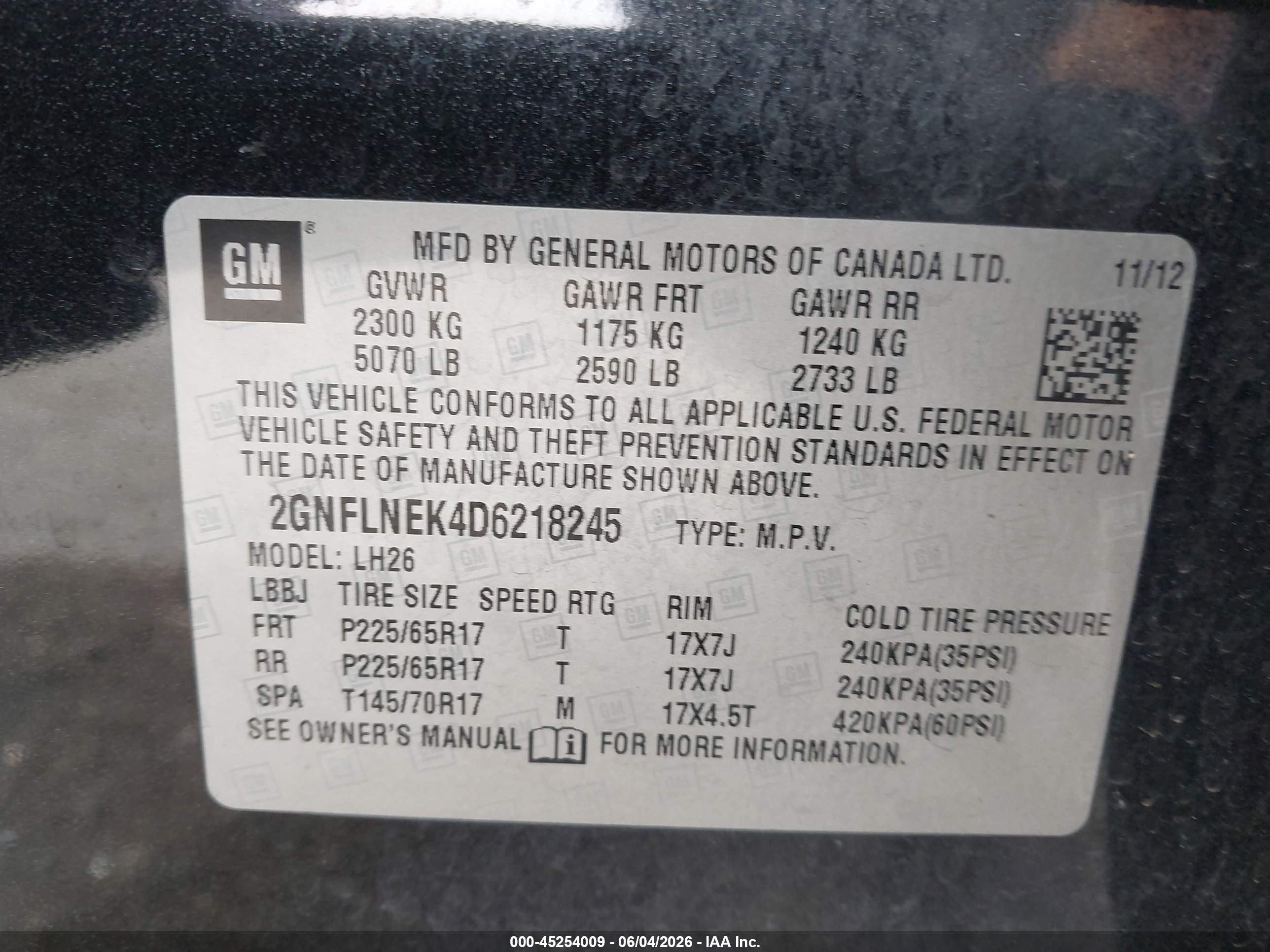 2013 Chevrolet Equinox 2lt Black vin: 2GNFLNEK4D6218245
