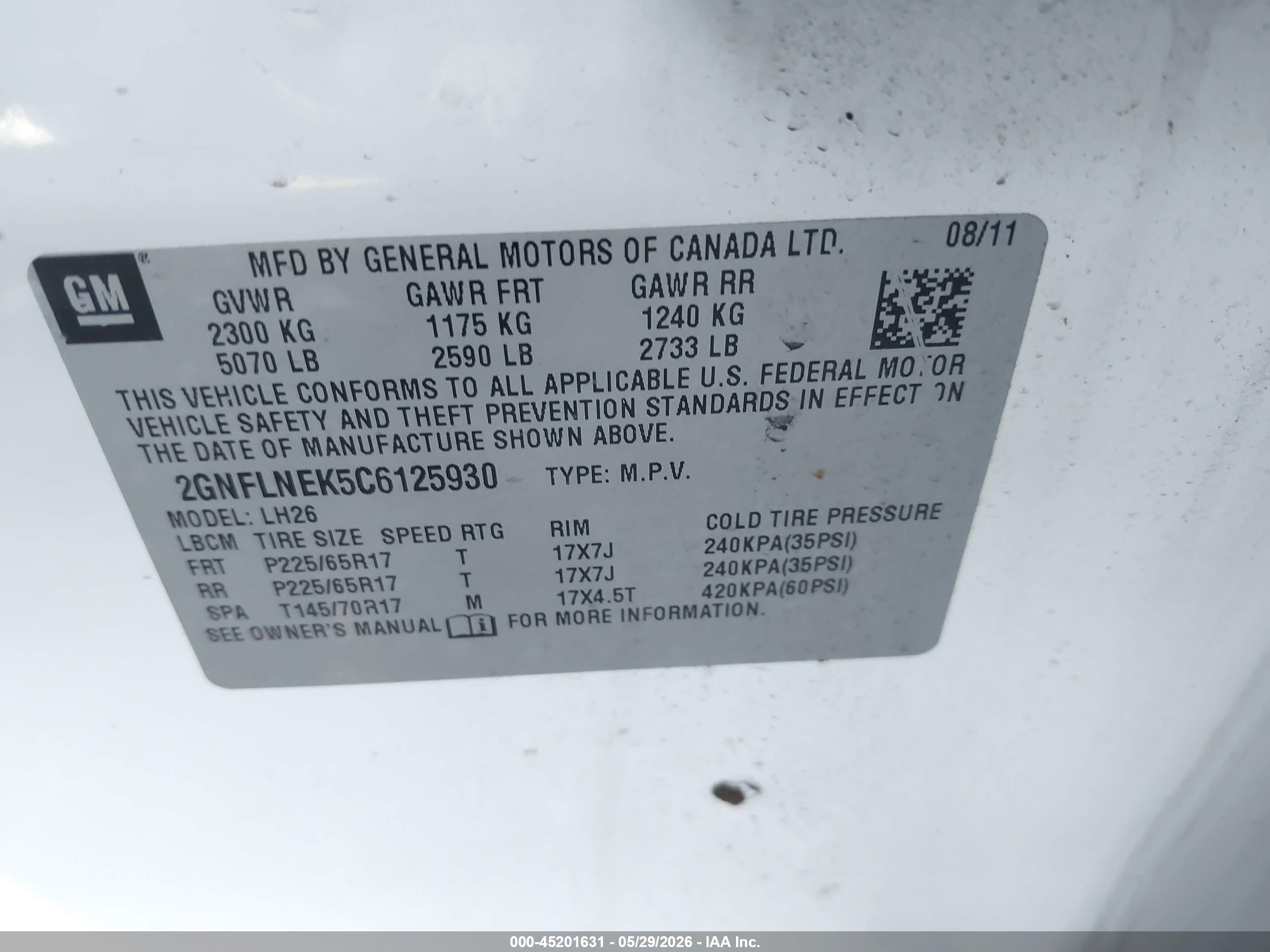 2012 Chevrolet Equinox 2lt White vin: 2GNFLNEK5C6125930