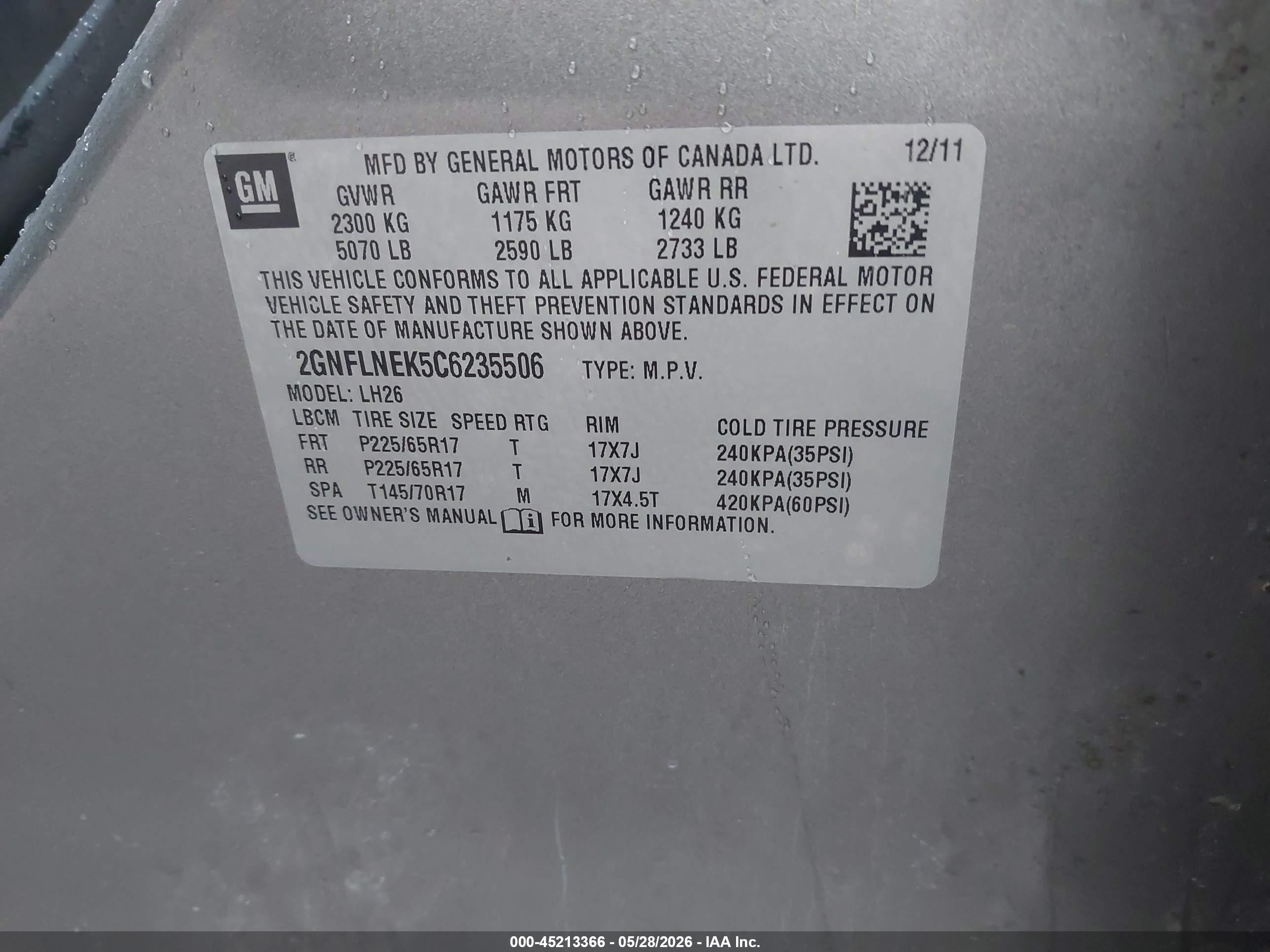 2012 Chevrolet Equinox 2lt Gray vin: 2GNFLNEK5C6235506