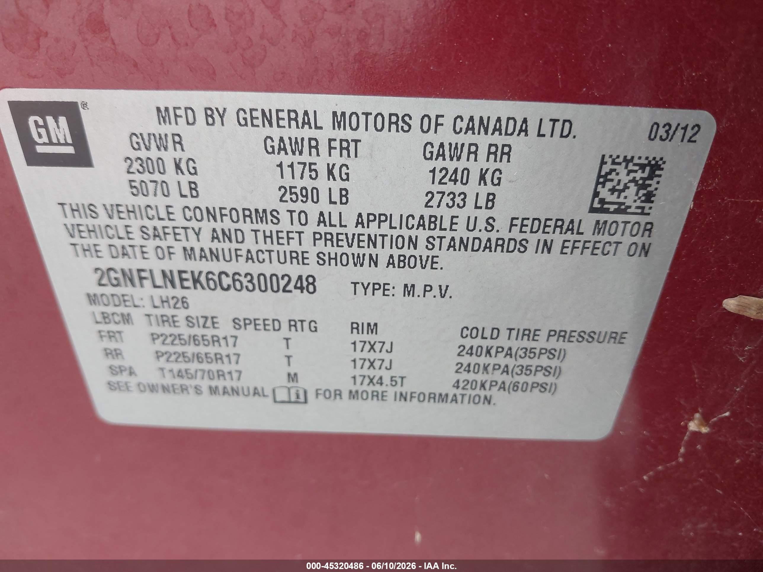 2012 Chevrolet Equinox 2lt Красный vin: 2GNFLNEK6C6300248