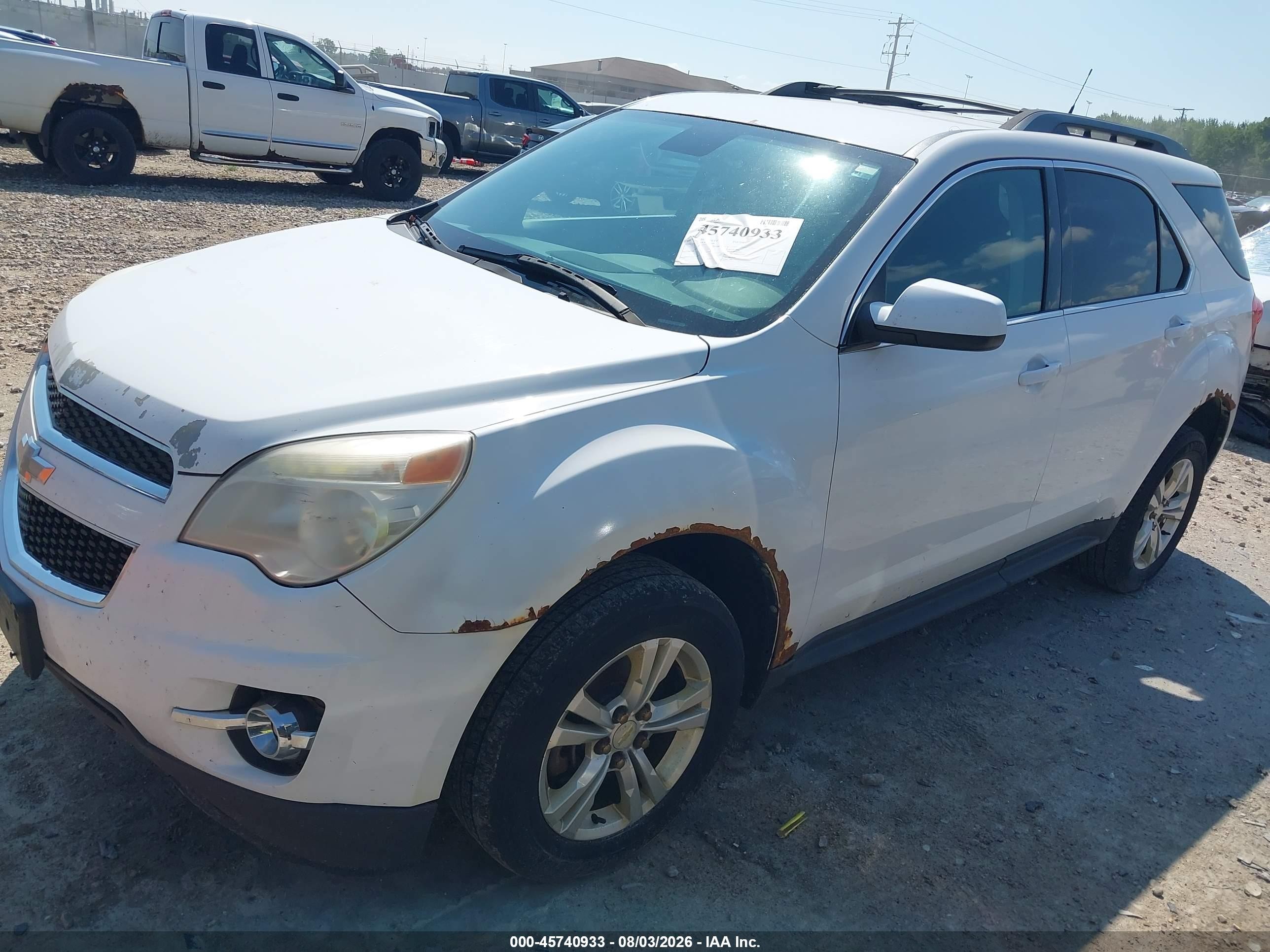 2012 Chevrolet Equinox Lt W/2lt White vin: 2GNFLNEK7C6192240