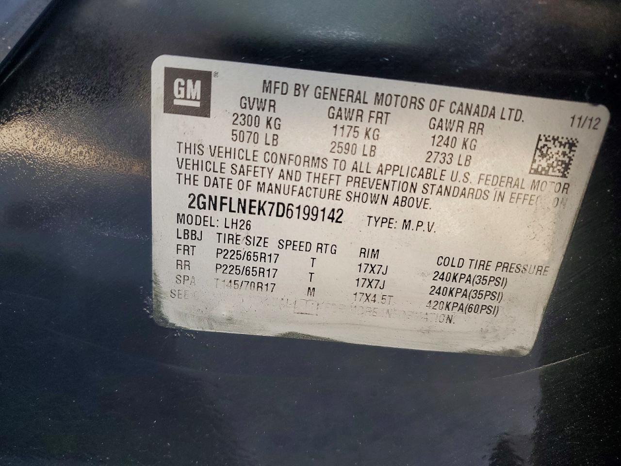 2013 Chevrolet Equinox Lt Black vin: 2GNFLNEK7D6199142