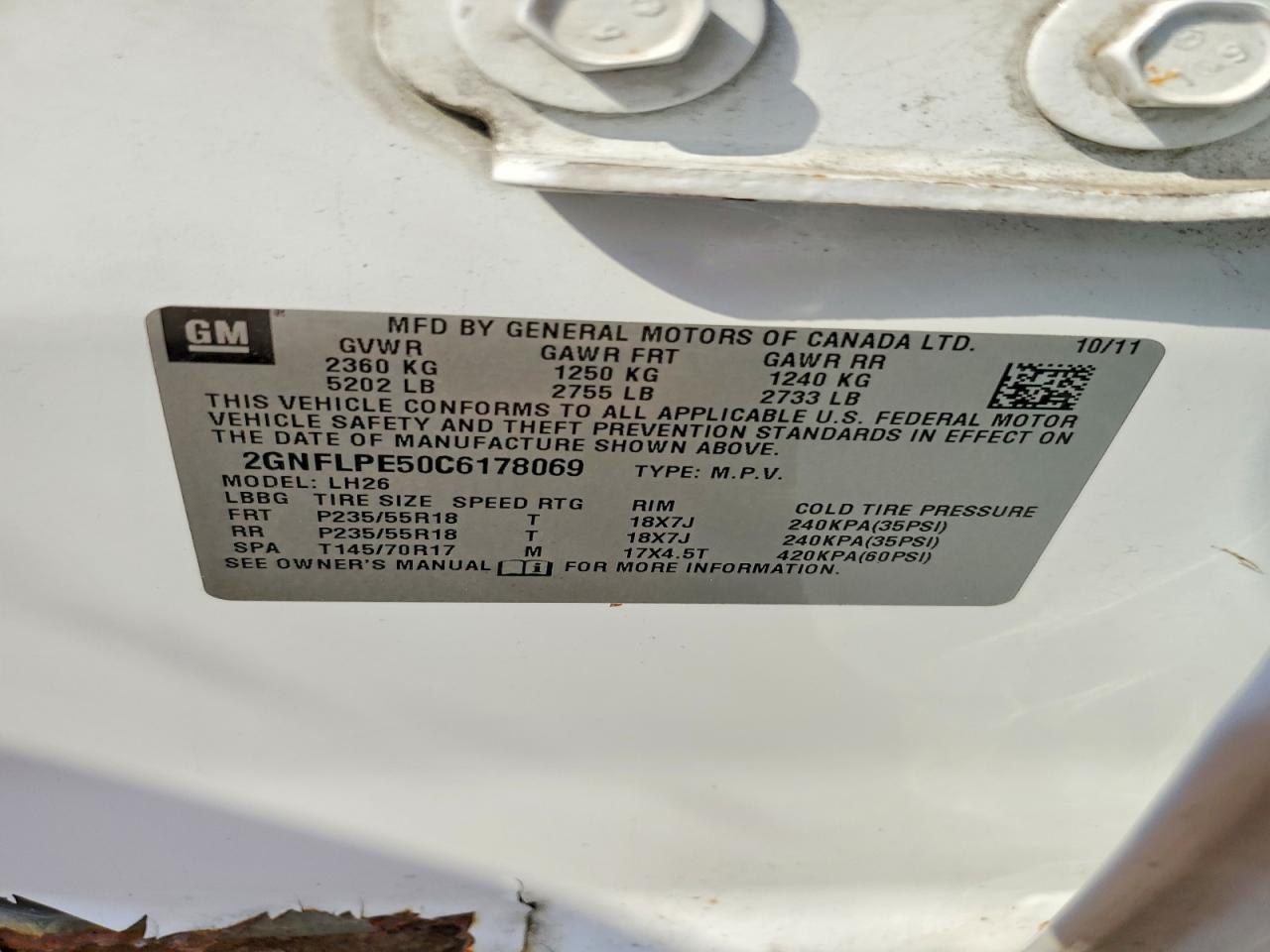 2012 Chevrolet Equinox Lt Белый vin: 2GNFLPE50C6178069