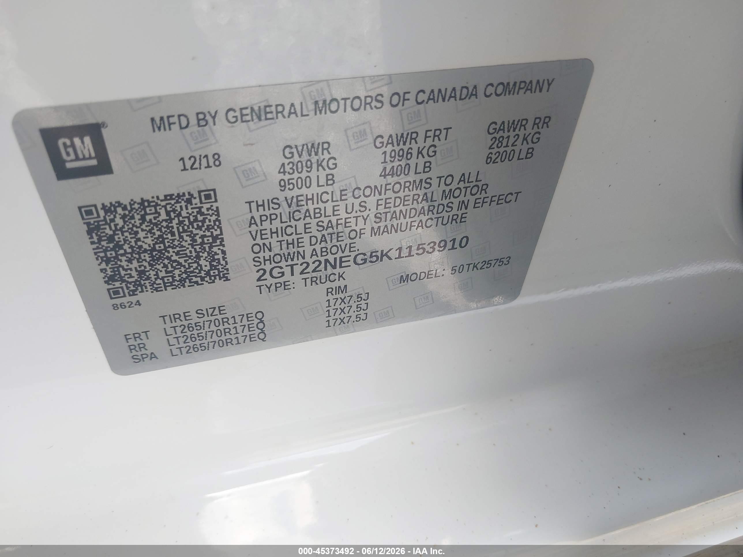 2019 Gmc Sierra 2500hd   White vin: 2GT22NEG5K1153910