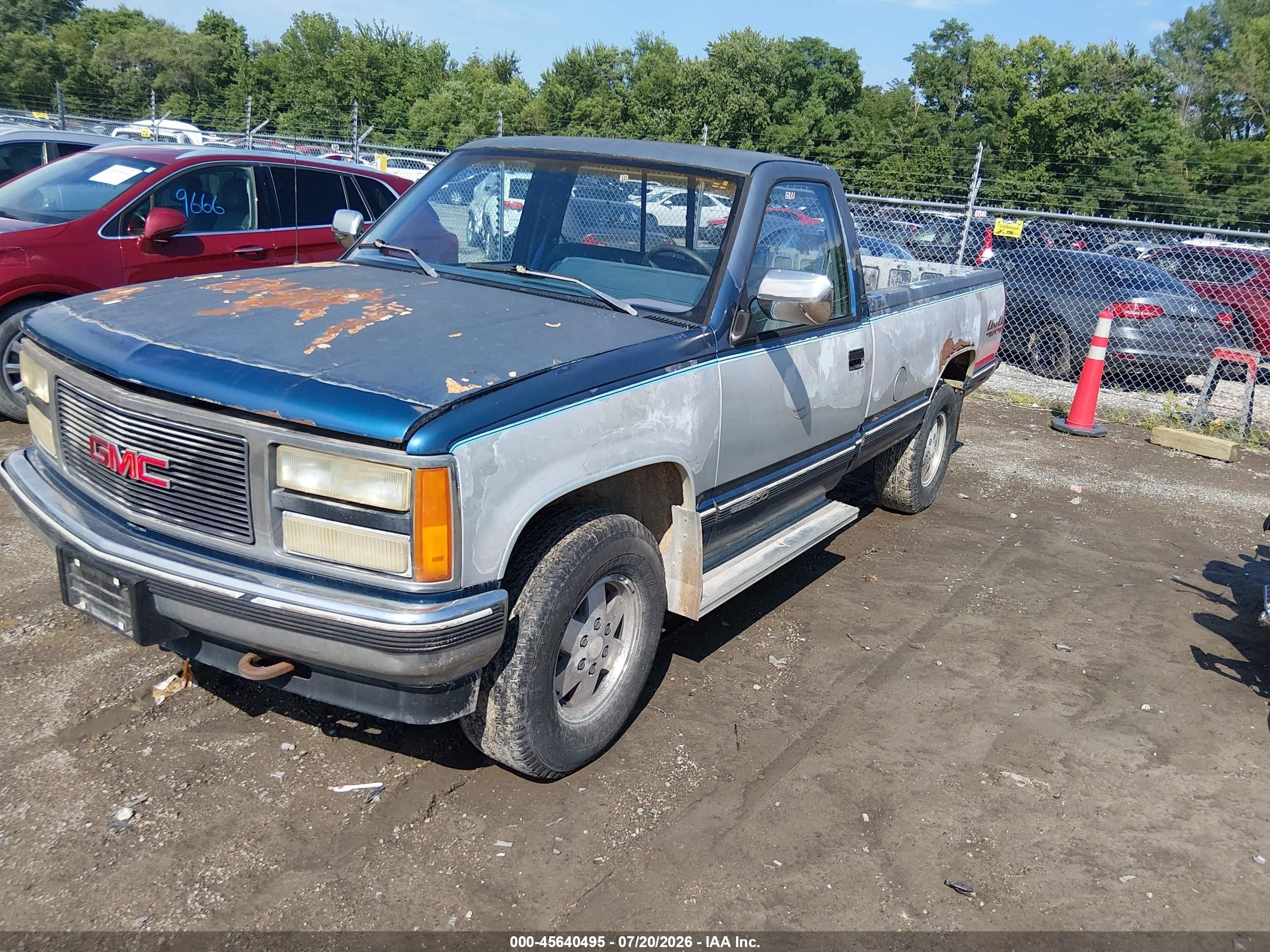1990 Gmc Sierra K1500 Blue vin: 2GTDK14K7L1531203