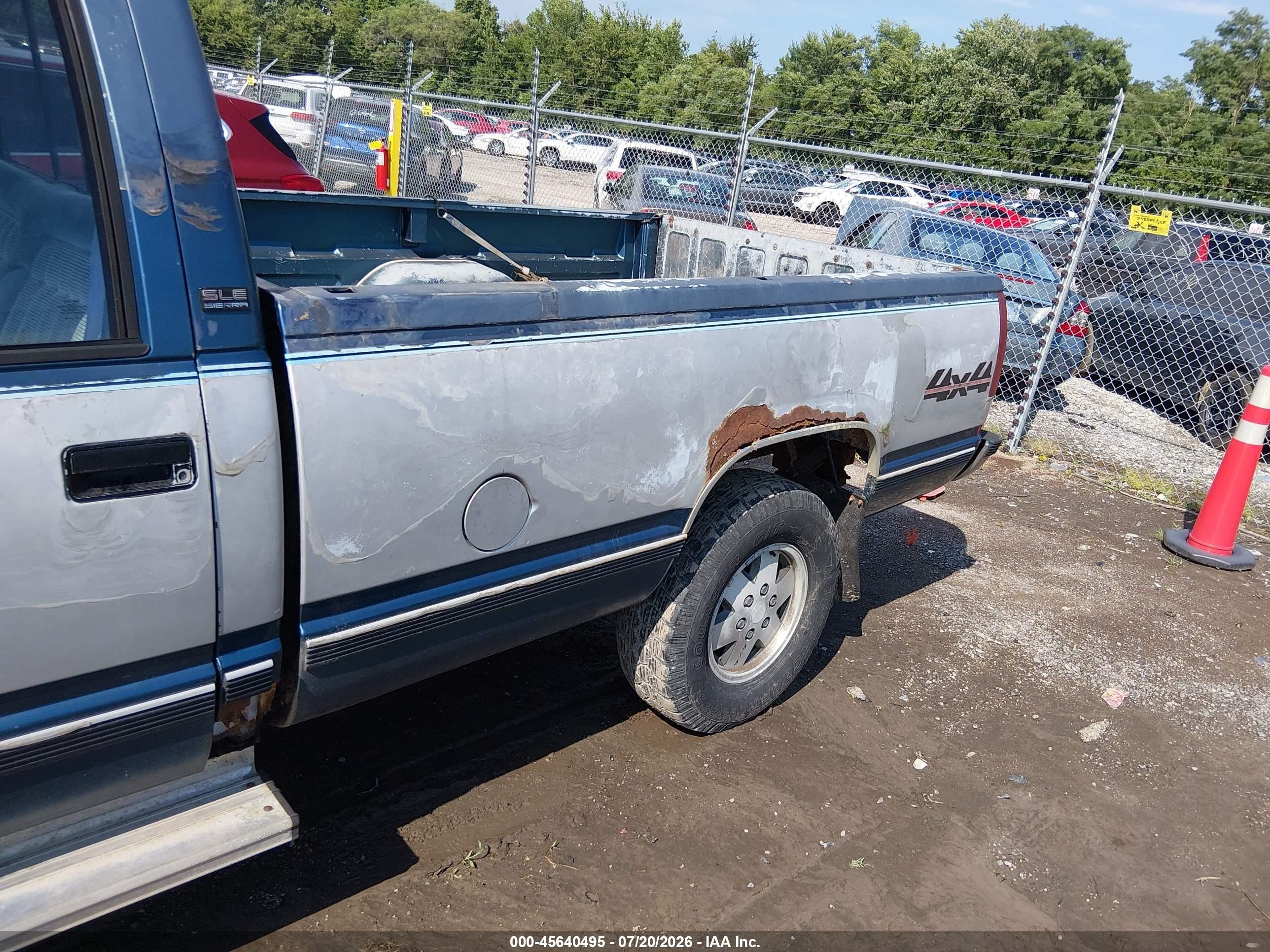 1990 Gmc Sierra K1500 Blue vin: 2GTDK14K7L1531203