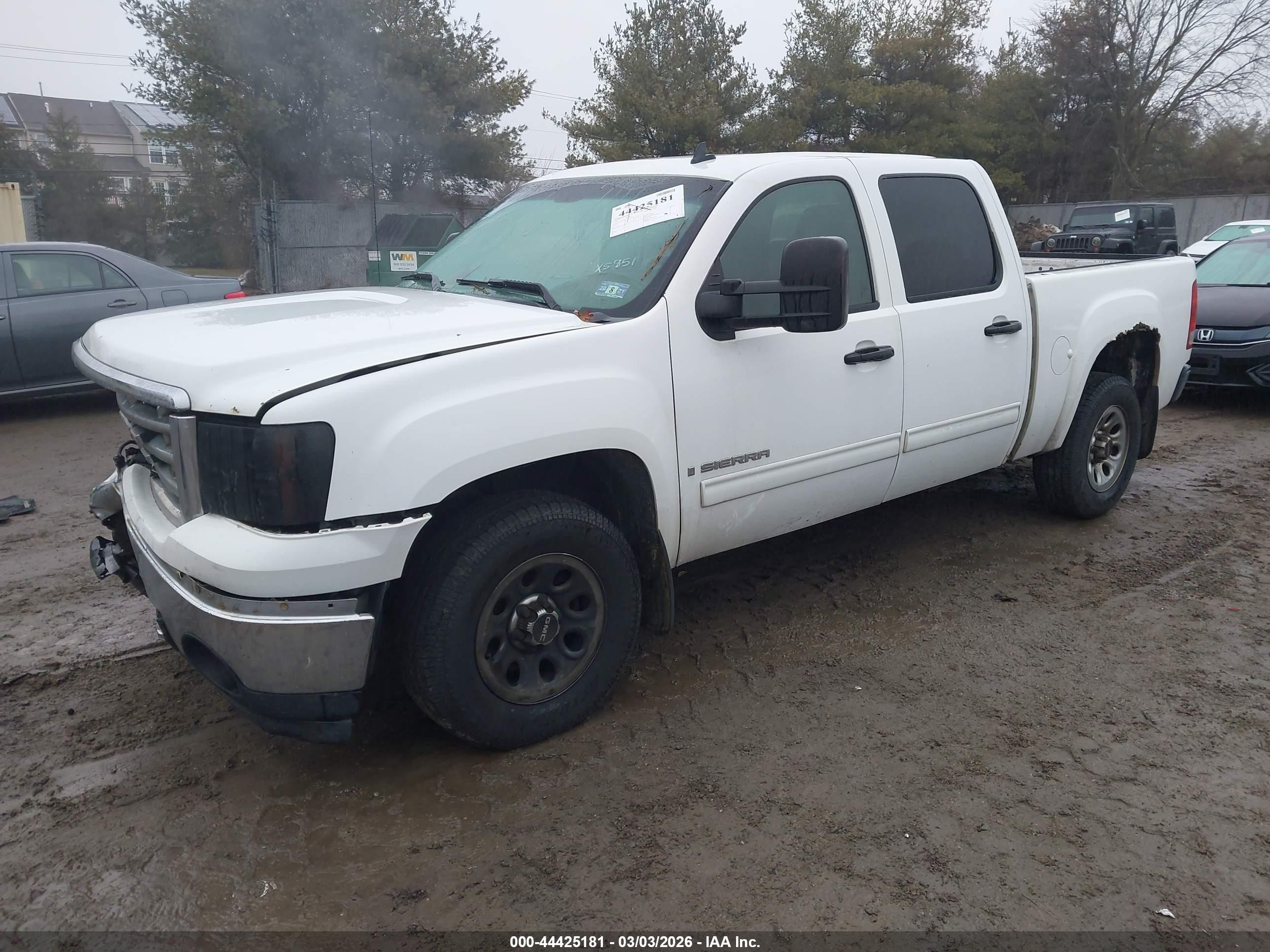 2007 Gmc Sierra 1500 Sl White vin: 2GTEC13C271719239