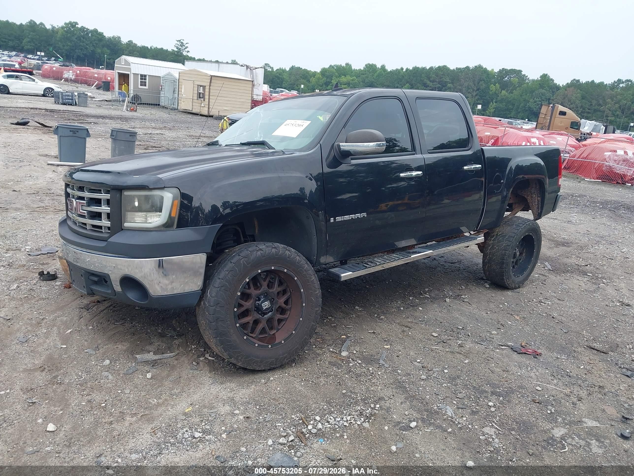 2008 Gmc Sierra 1500 Work Truck Black vin: 2GTEC13C281203089