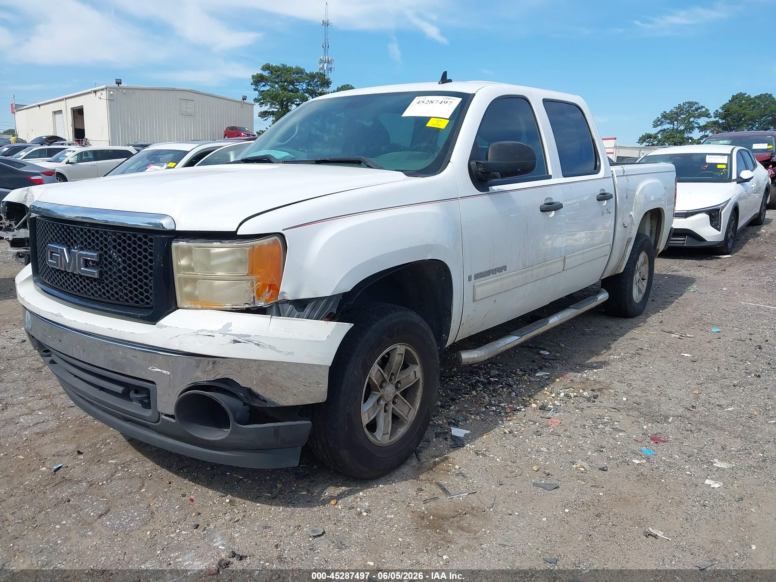 2008 Gmc Sierra 1500 Sle2 White vin: 2GTEC13J381338340