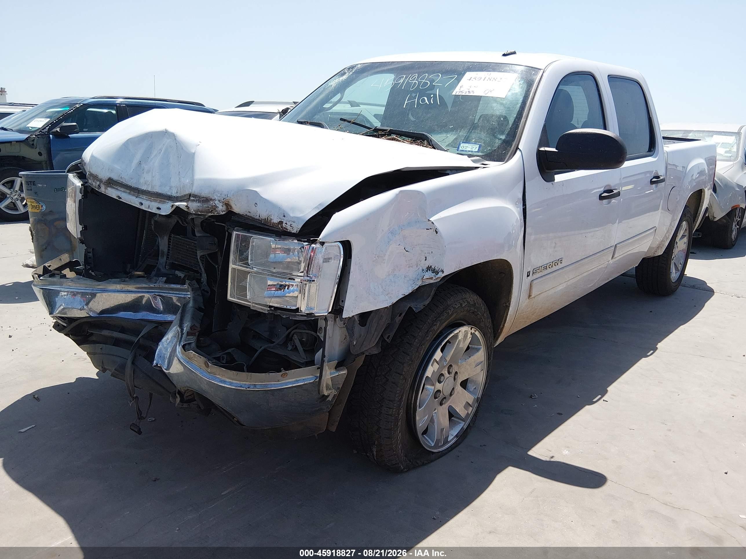 2008 Gmc Sierra 1500 Sle2 White vin: 2GTEC13J381339701
